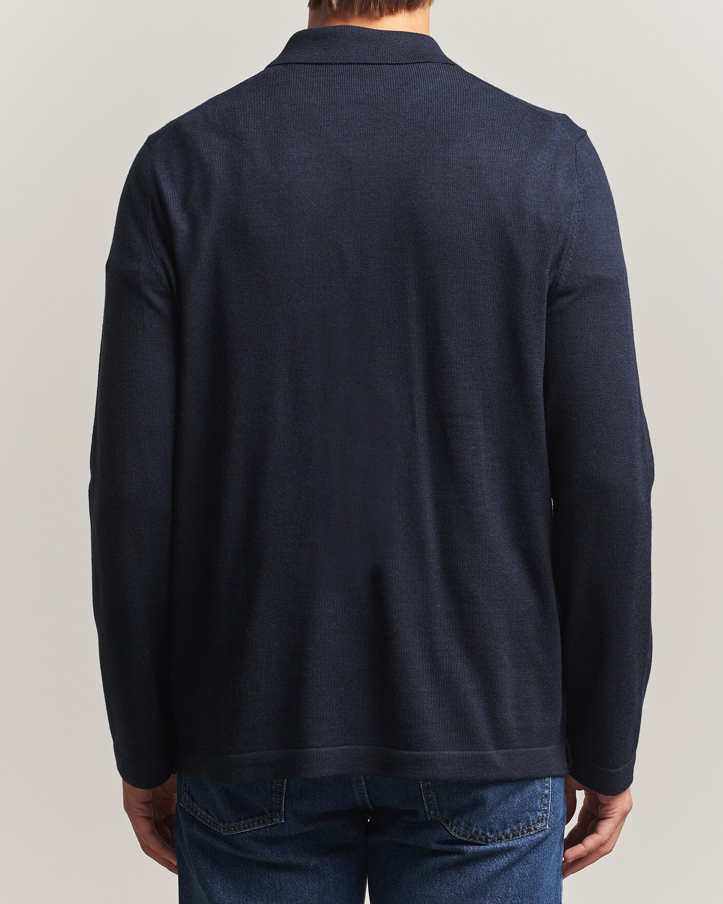 Herre | Skjorter | Morris | Merino Shirt Cardigan Navy