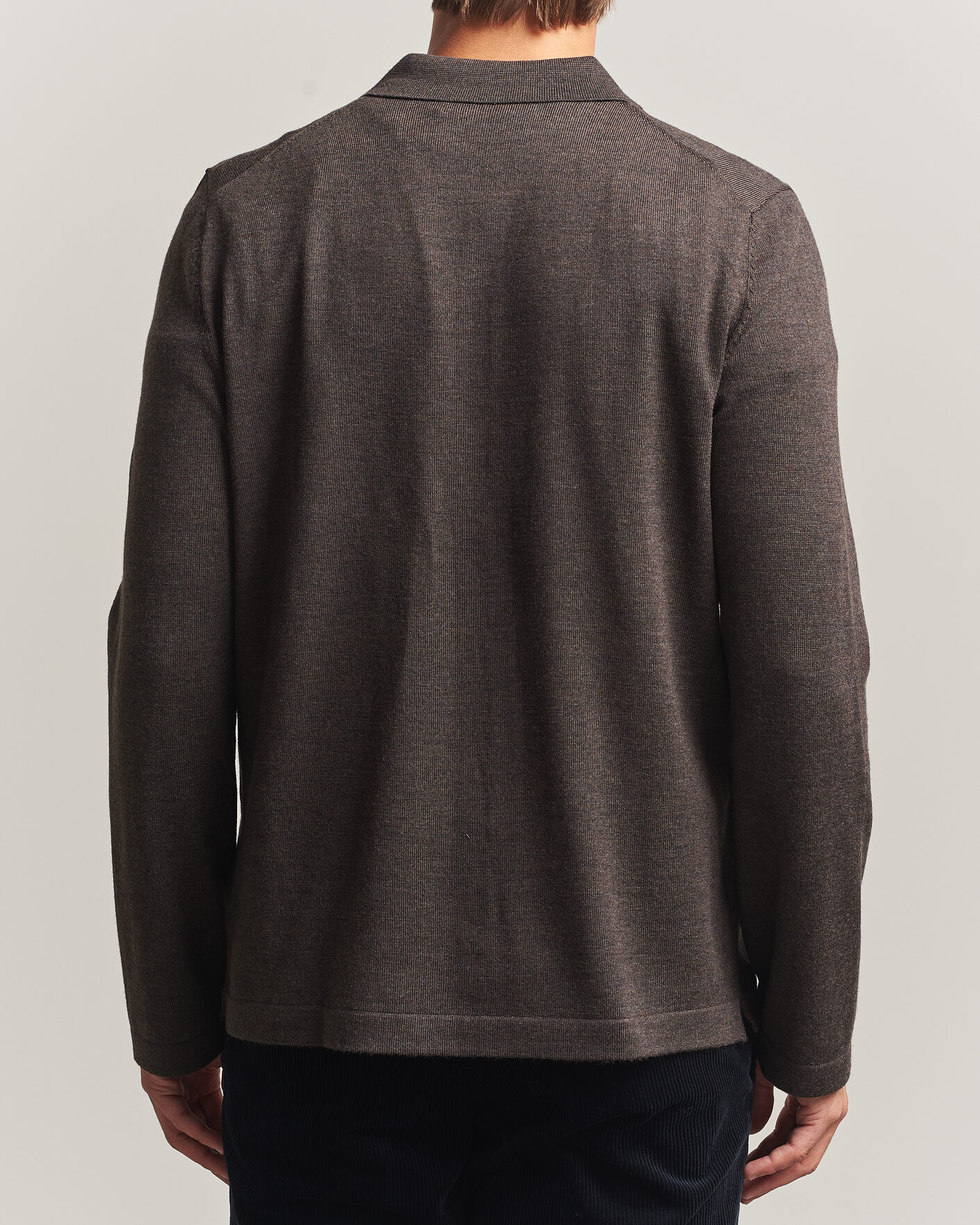 Herre | Skjorter | Morris | Merino Shirt Cardigan Brown