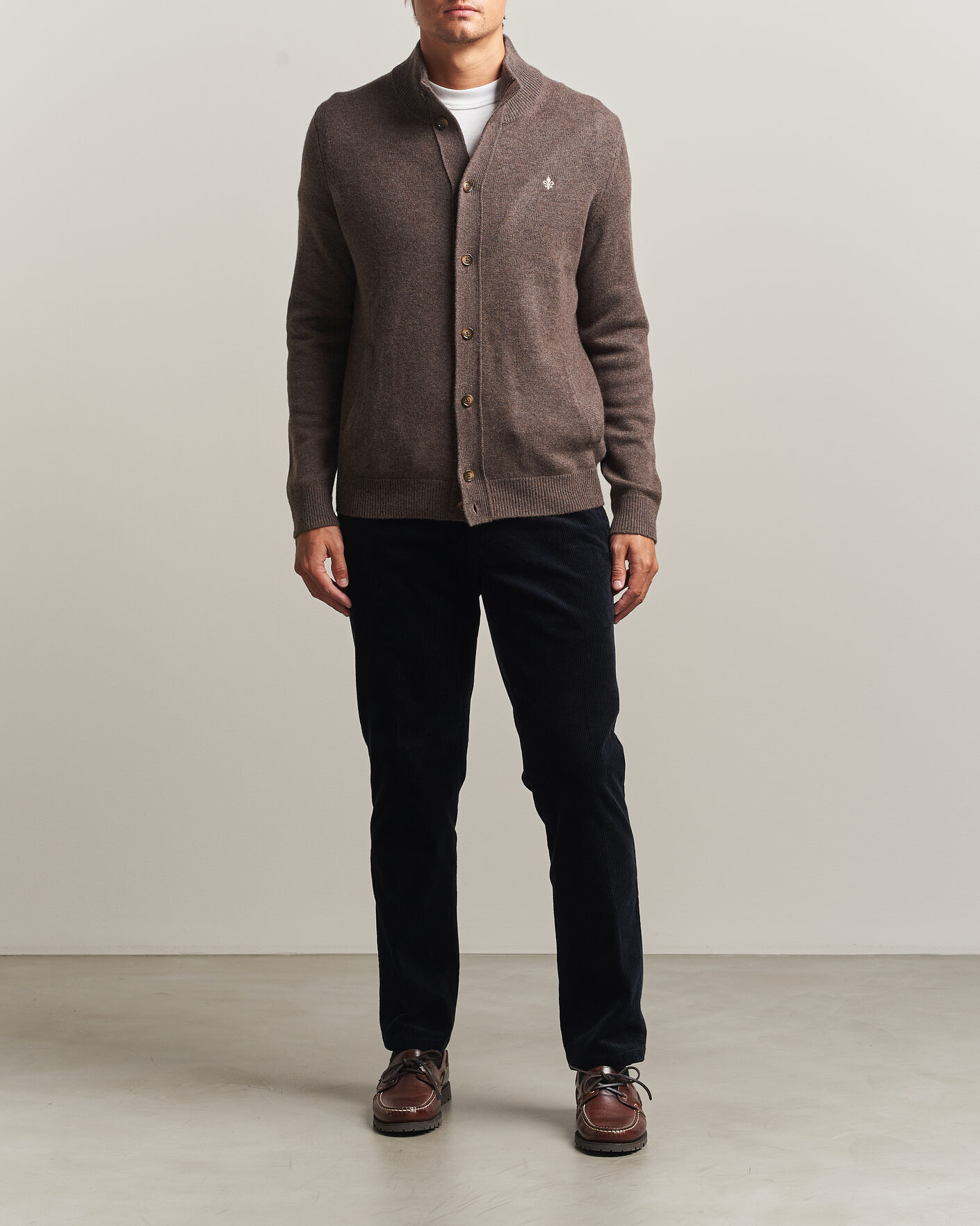 Herre | Gensere | Morris | Hertford Button Cardigan Brown