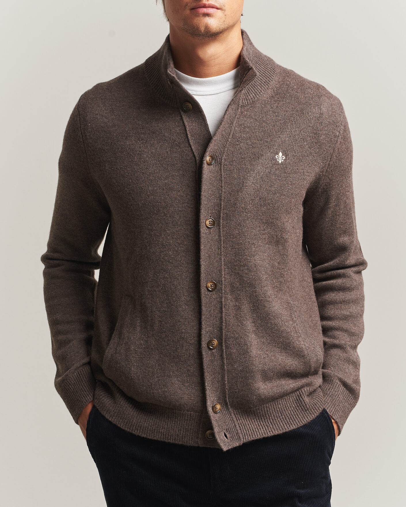 Herre | Gensere | Morris | Hertford Button Cardigan Brown
