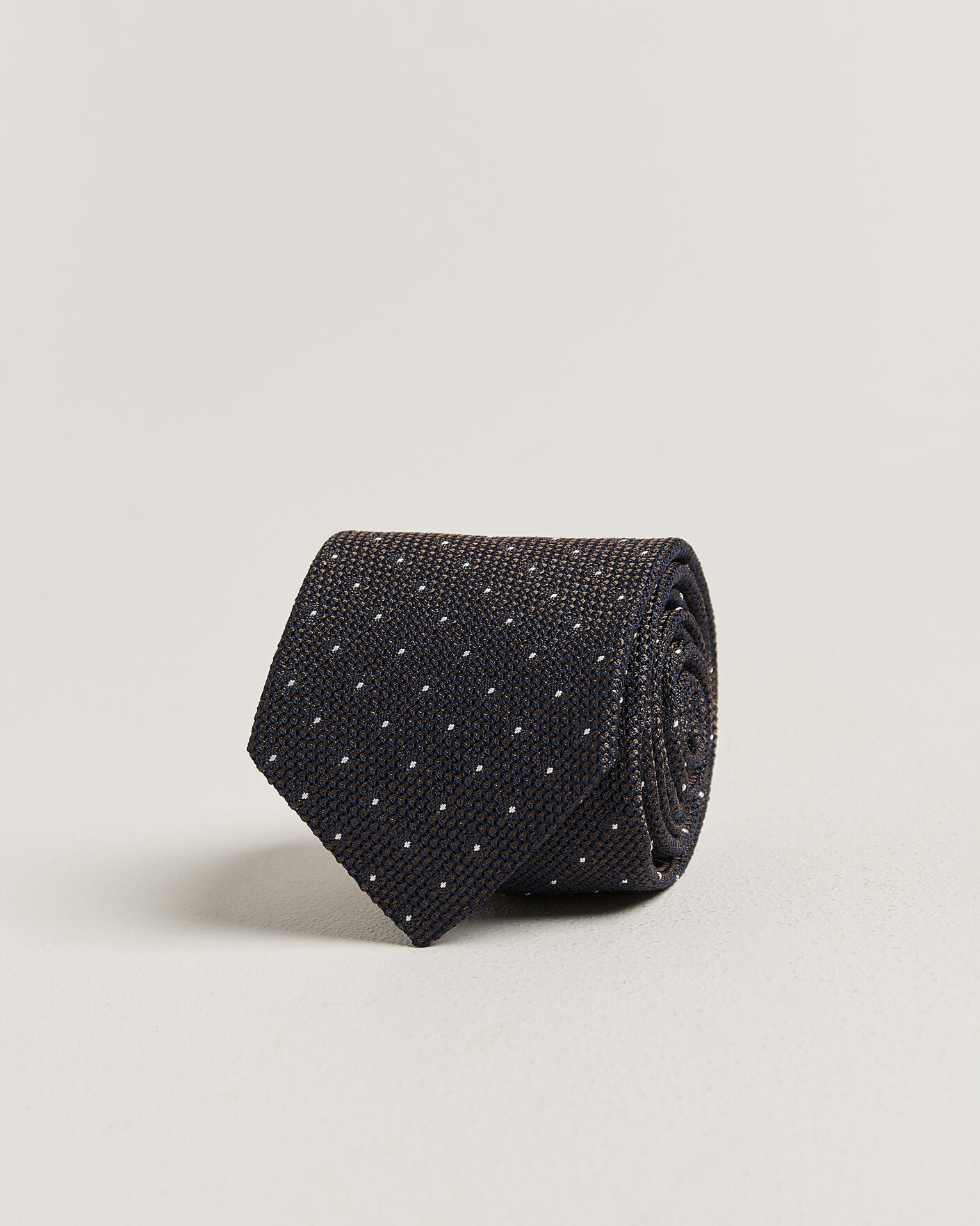 Herre | Slips | Amanda Christensen | Silk Grenadine Dot 8cm Tie Brown
