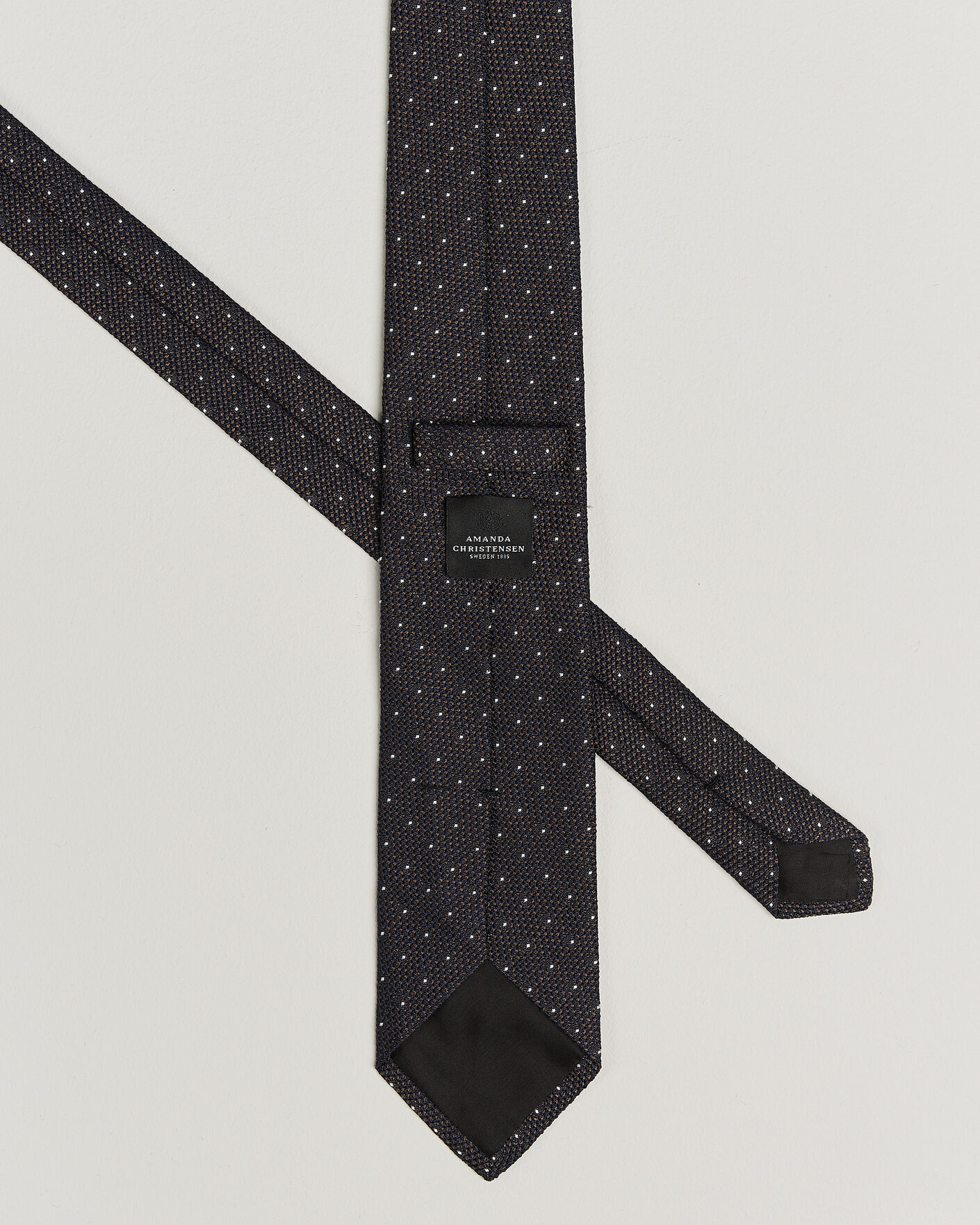 Herre | Slips | Amanda Christensen | Silk Grenadine Dot 8cm Tie Brown