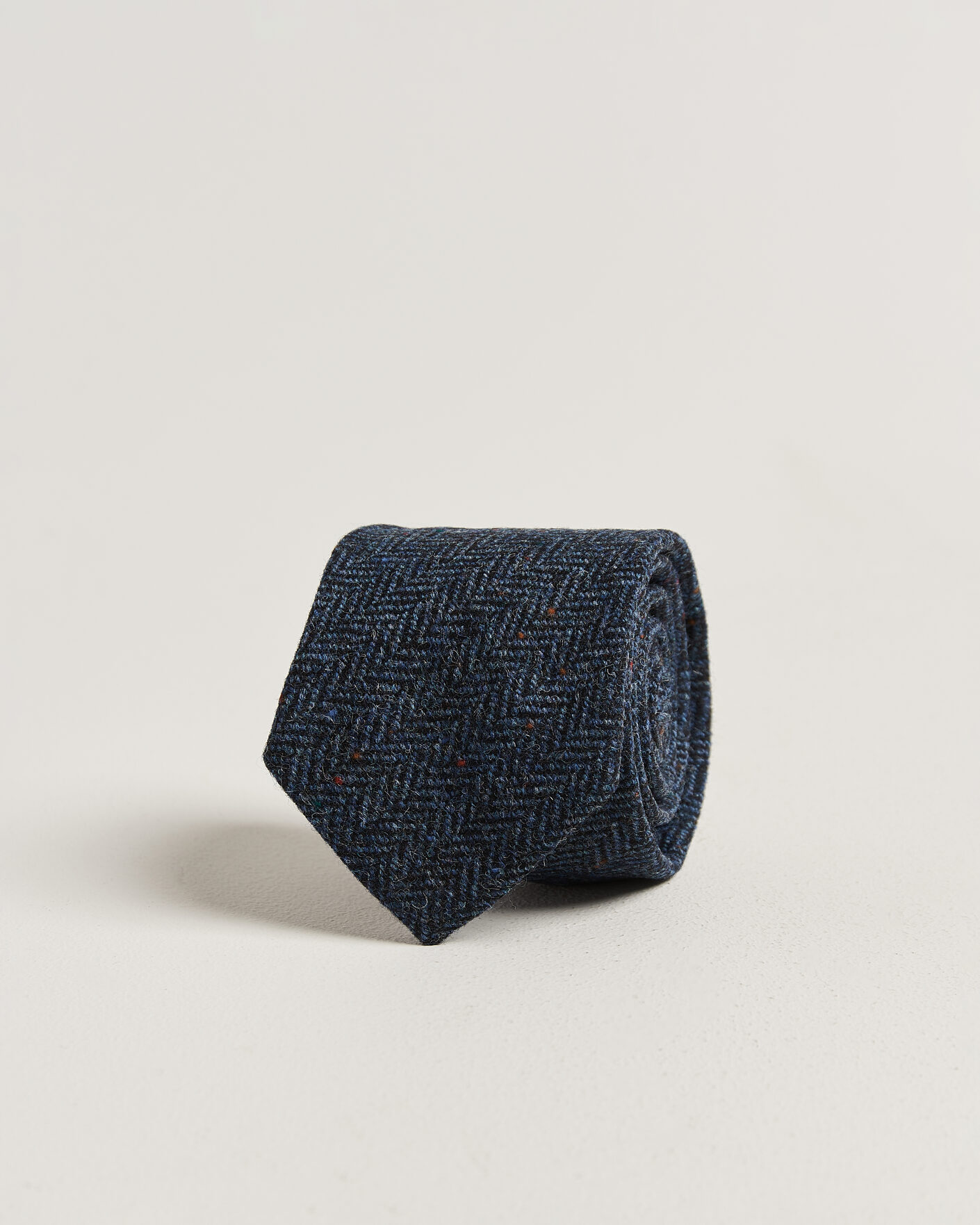 Herre | Slips | Amanda Christensen | Wool Herringbone 8cm Tie Navy
