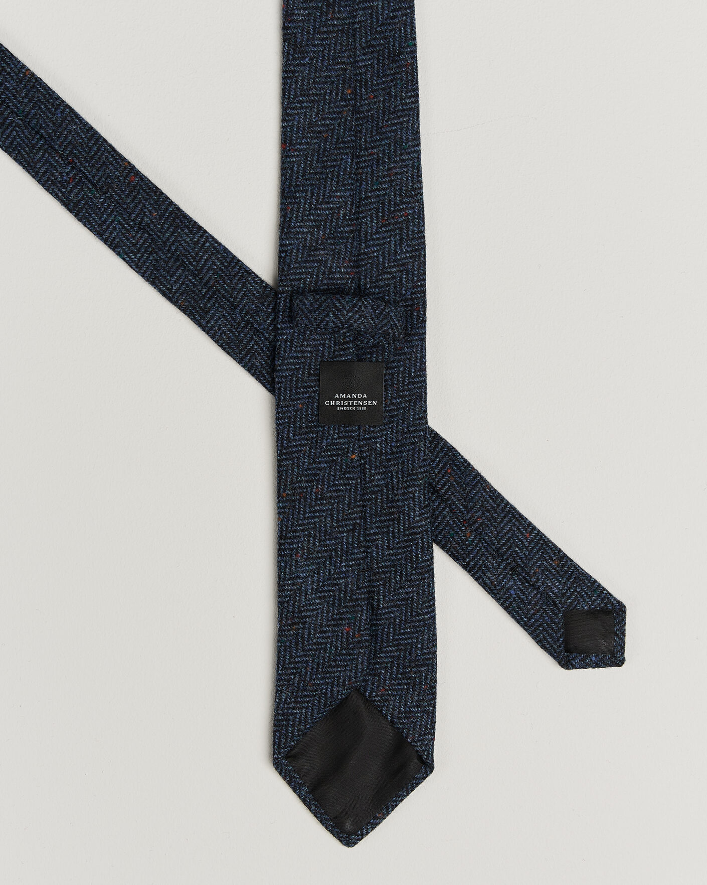 Herre | Slips | Amanda Christensen | Wool Herringbone 8cm Tie Navy