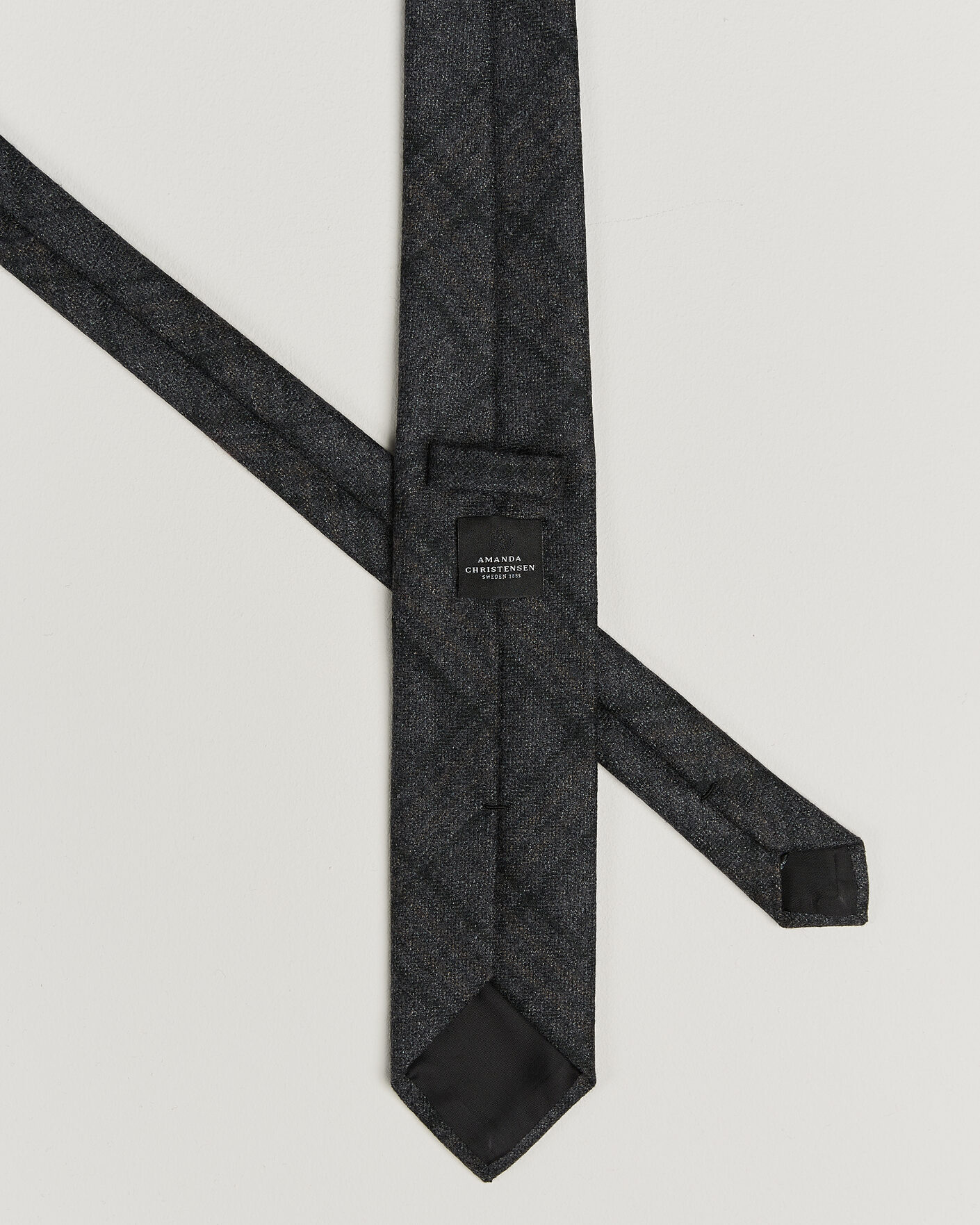 Herre | Slips | Amanda Christensen | Wool Checked 8cm Tie Dark Grey