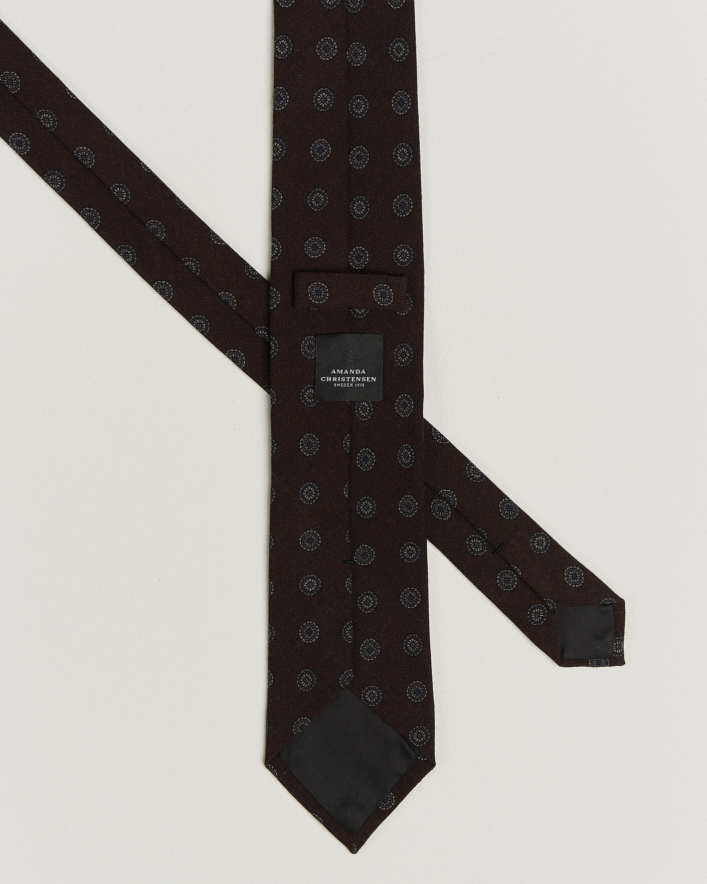 Herre | Slips | Amanda Christensen | Wool Medallion 8cm Tie Brown