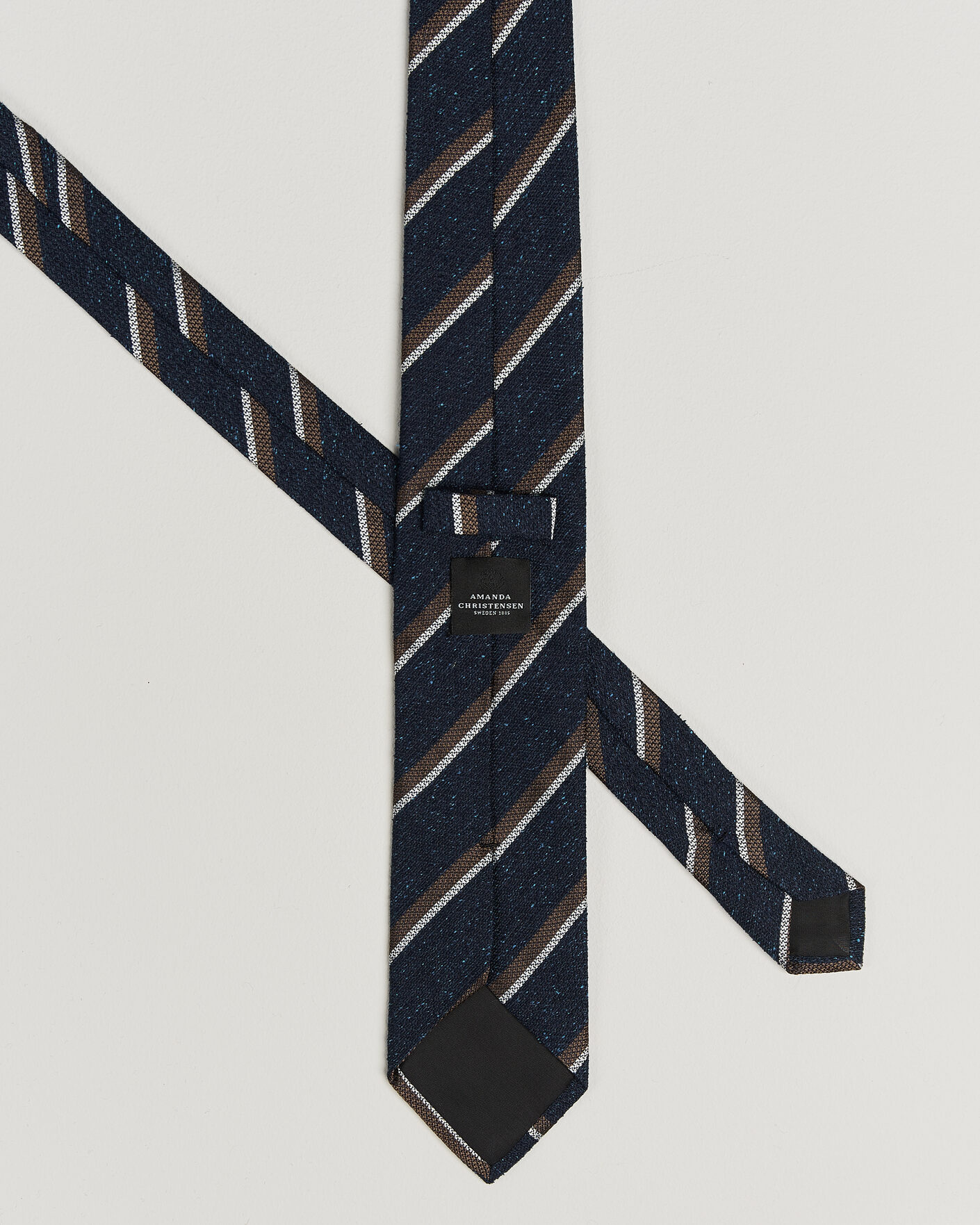 Herre | Slips | Amanda Christensen | Silk Bourette Striped 8cm Tie Navy