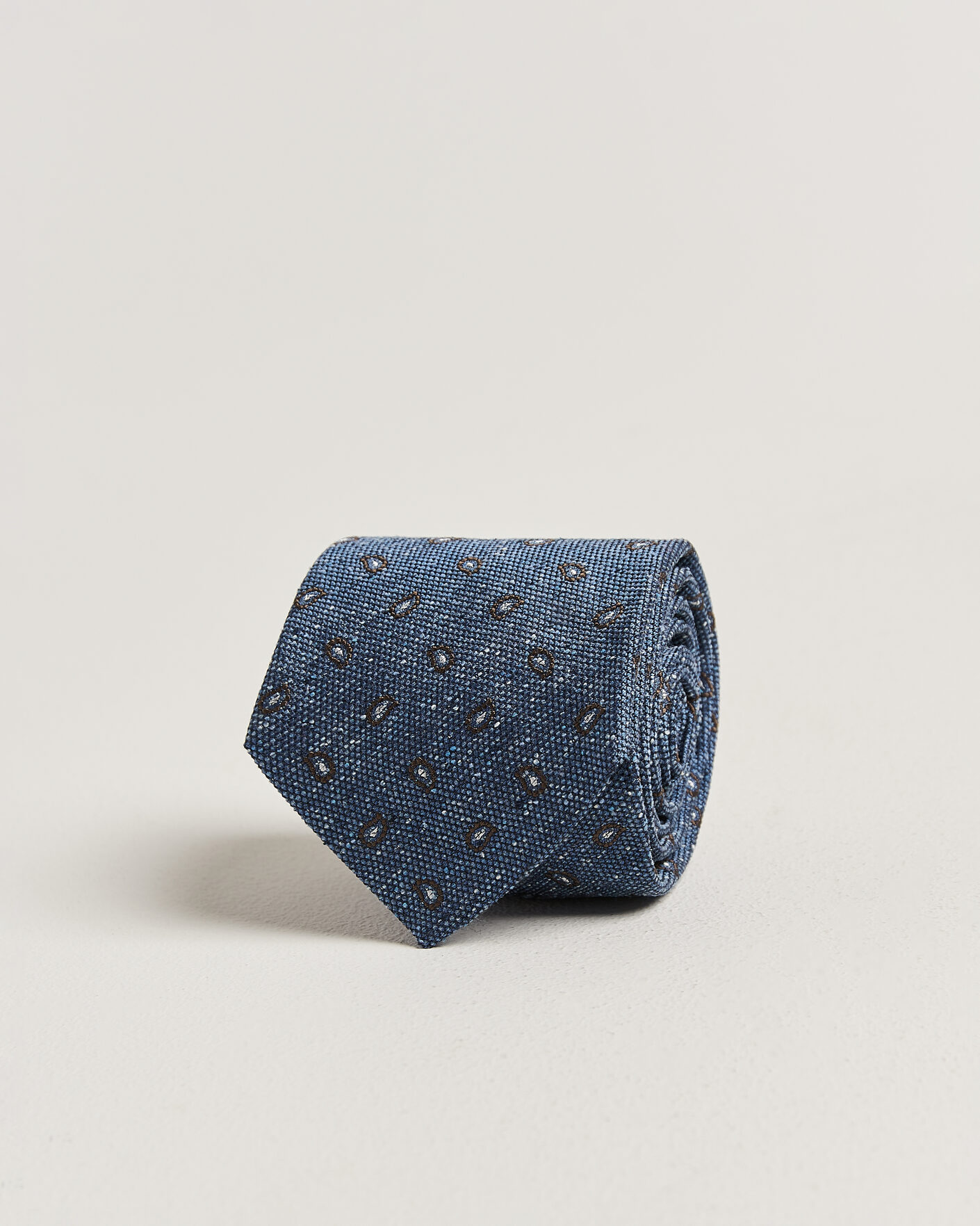 Herre | Slips | Amanda Christensen | Silk Bourette Paisley 8cm Tie Sky Blue