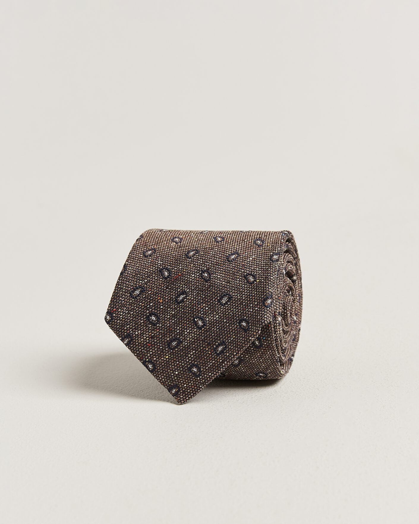 Herre | Slips | Amanda Christensen | Silk Bourette Paisley 8cm Tie Brown