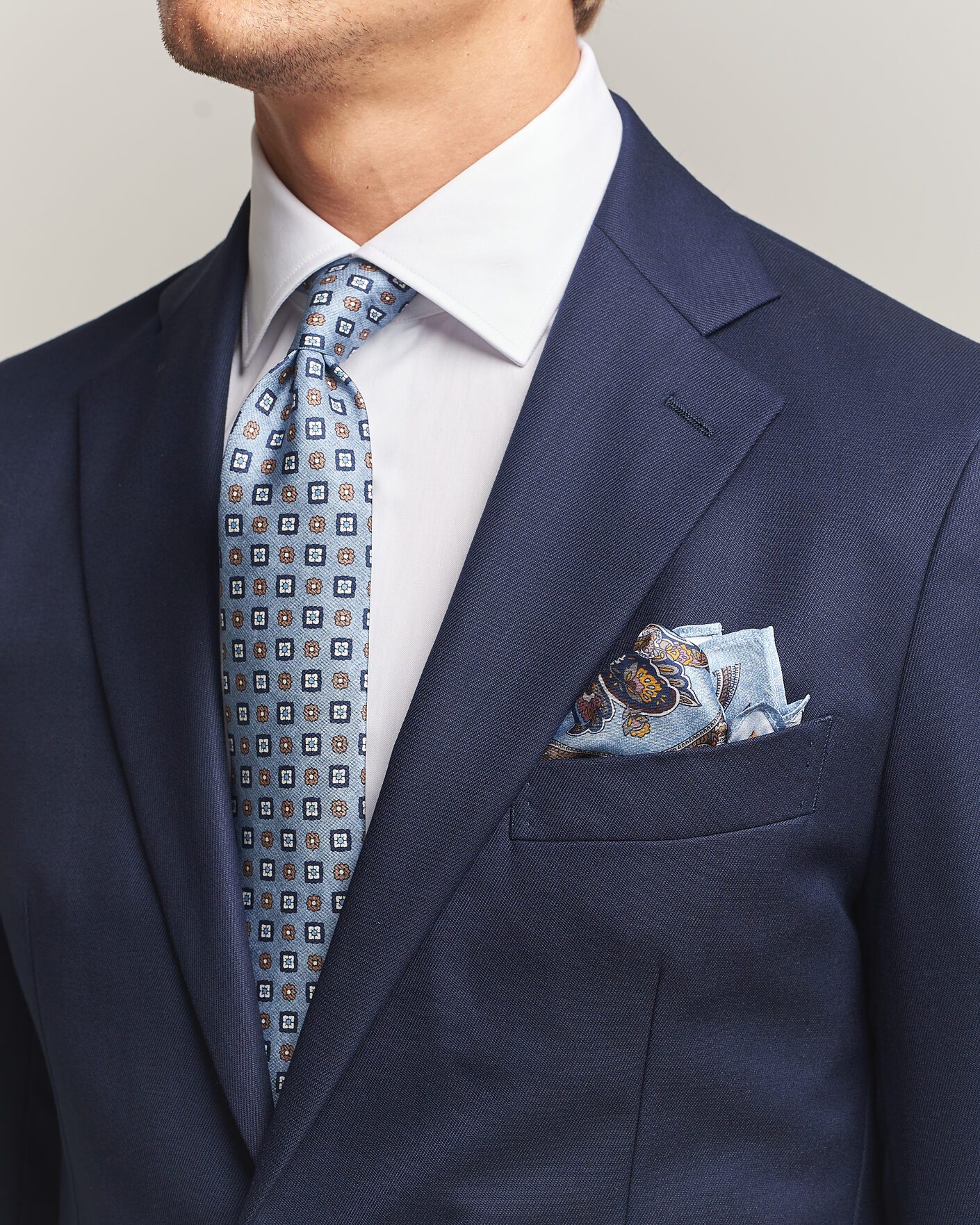 Herre | Slips | Amanda Christensen | Box Set Silk 8 cm Tie And Pocket Square Sky Blue