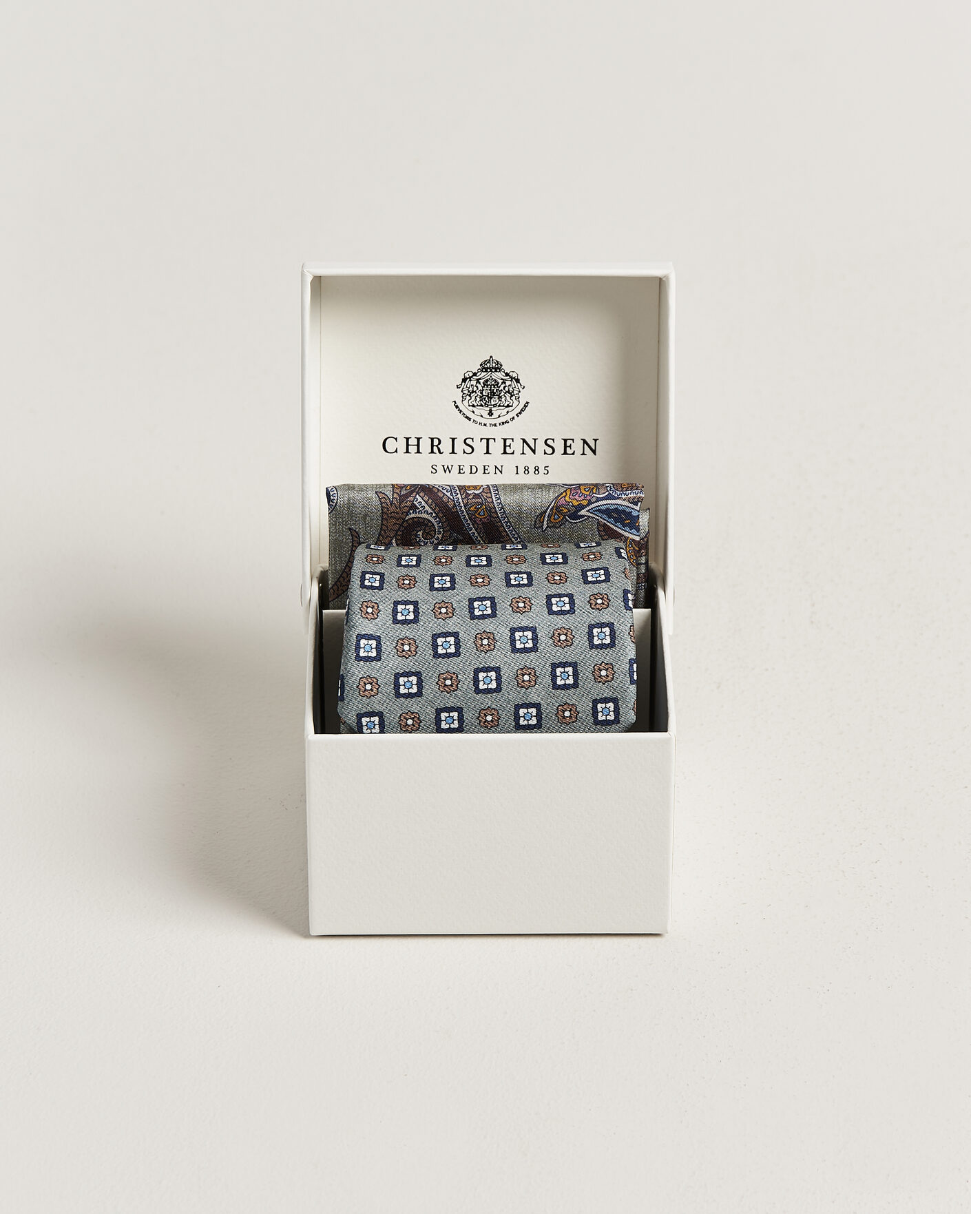 Herre | Slips | Amanda Christensen | Box Set Silk 8 cm Tie And Pocket Square Green