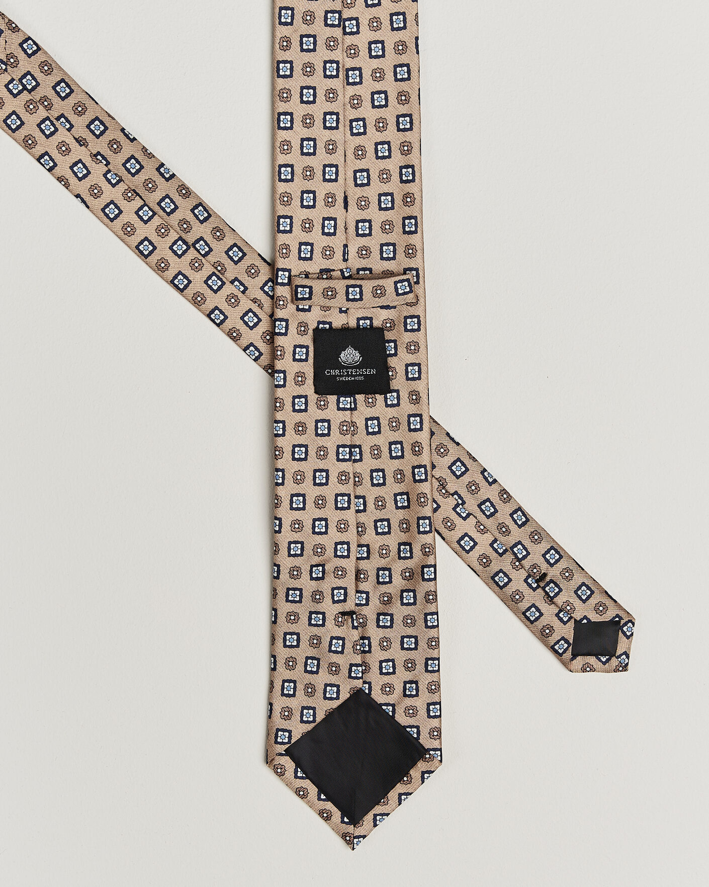Herre | Slips | Amanda Christensen | Box Set Silk 8 cm Tie And Pocket Square Beige