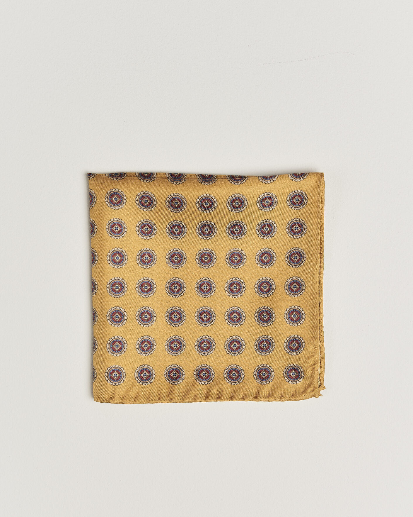 Herre | Lommetørklær | Amanda Christensen | Silk Twill Medallion Pocket Square Yellow