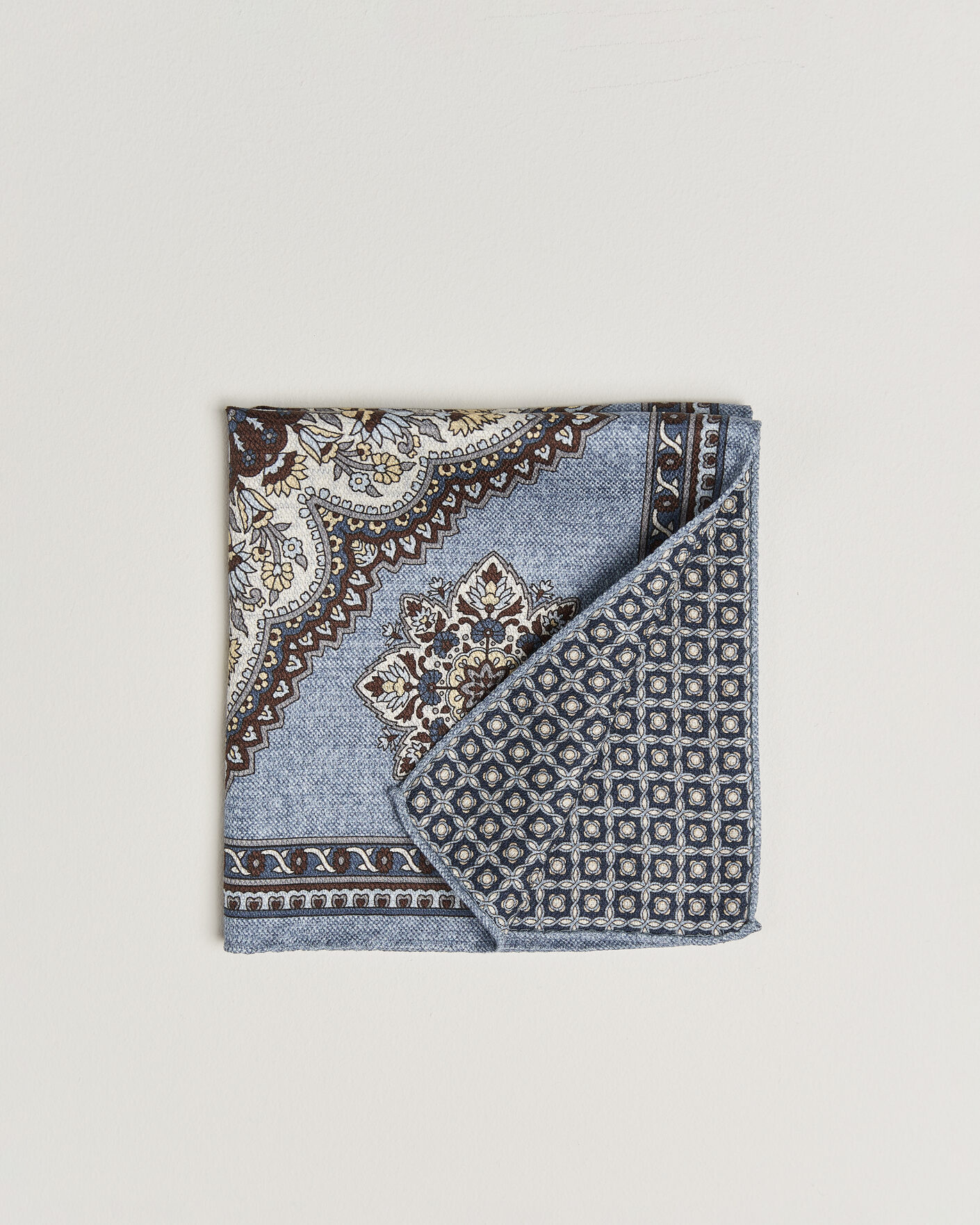 Herre | Lommetørklær | Amanda Christensen | Silk Schappe Doublefaced Pocket Square Blue