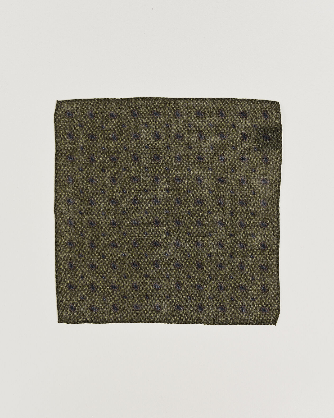 Herre | Lommetørklær | Amanda Christensen | Wool Paisley Pocket Square Green