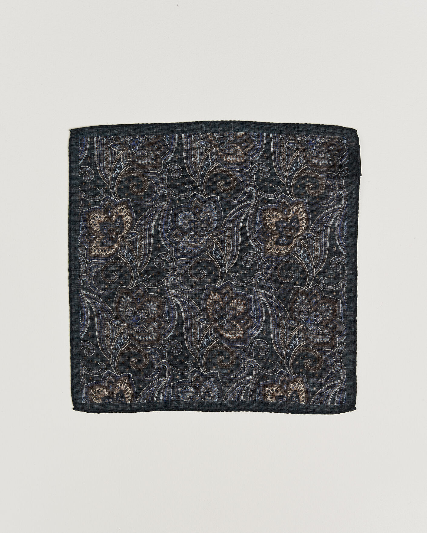 Herre | Lommetørklær | Amanda Christensen | Wool Large Paisley Pocket Square Navy