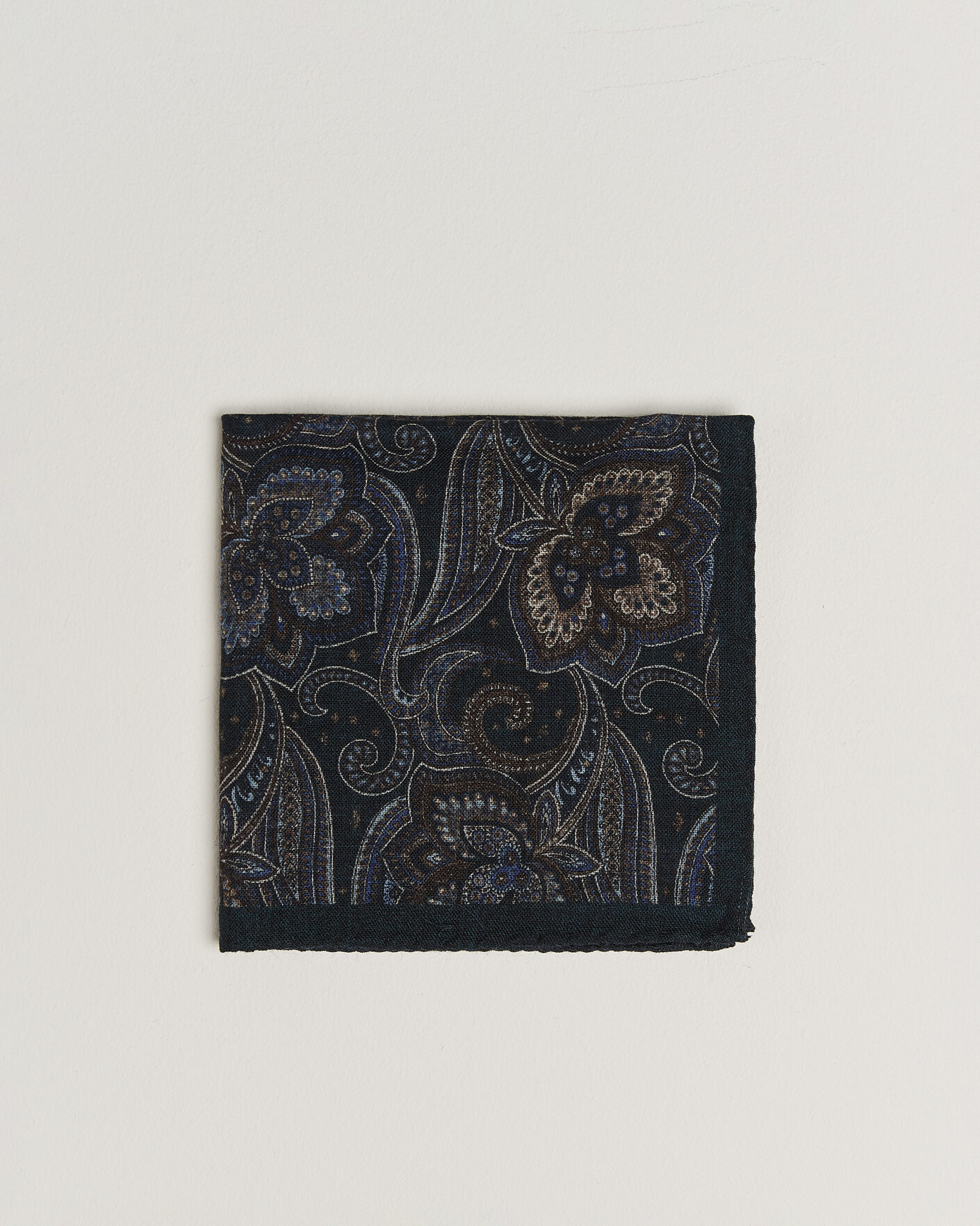 Herre | Lommetørklær | Amanda Christensen | Wool Large Paisley Pocket Square Navy
