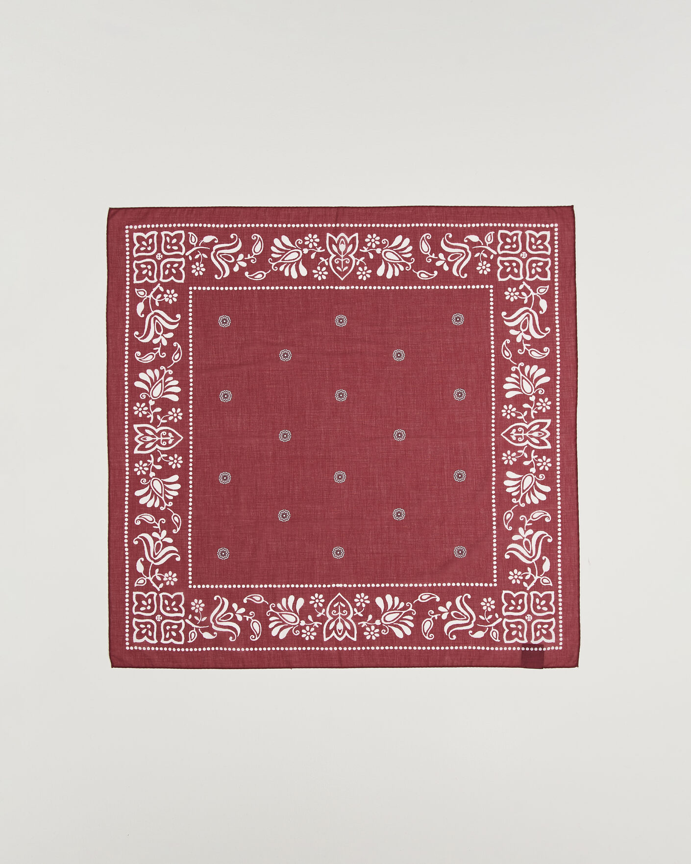 Herre | Scarves | Amanda Christensen | Cotton Voile Printed Flower Bandana Wine