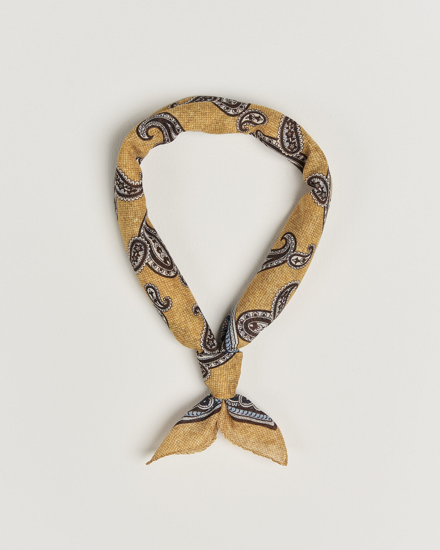 Herre | Scarves | Amanda Christensen | Cotton Voile Printed Paisley Bandana Yellow