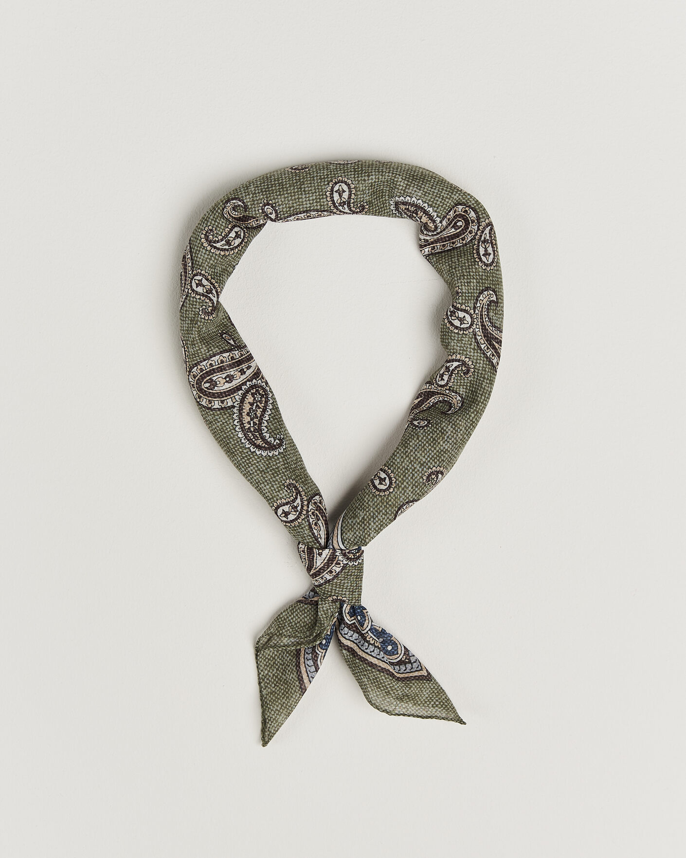 Herre | Scarves | Amanda Christensen | Cotton Voile Printed Paisley Bandana Green