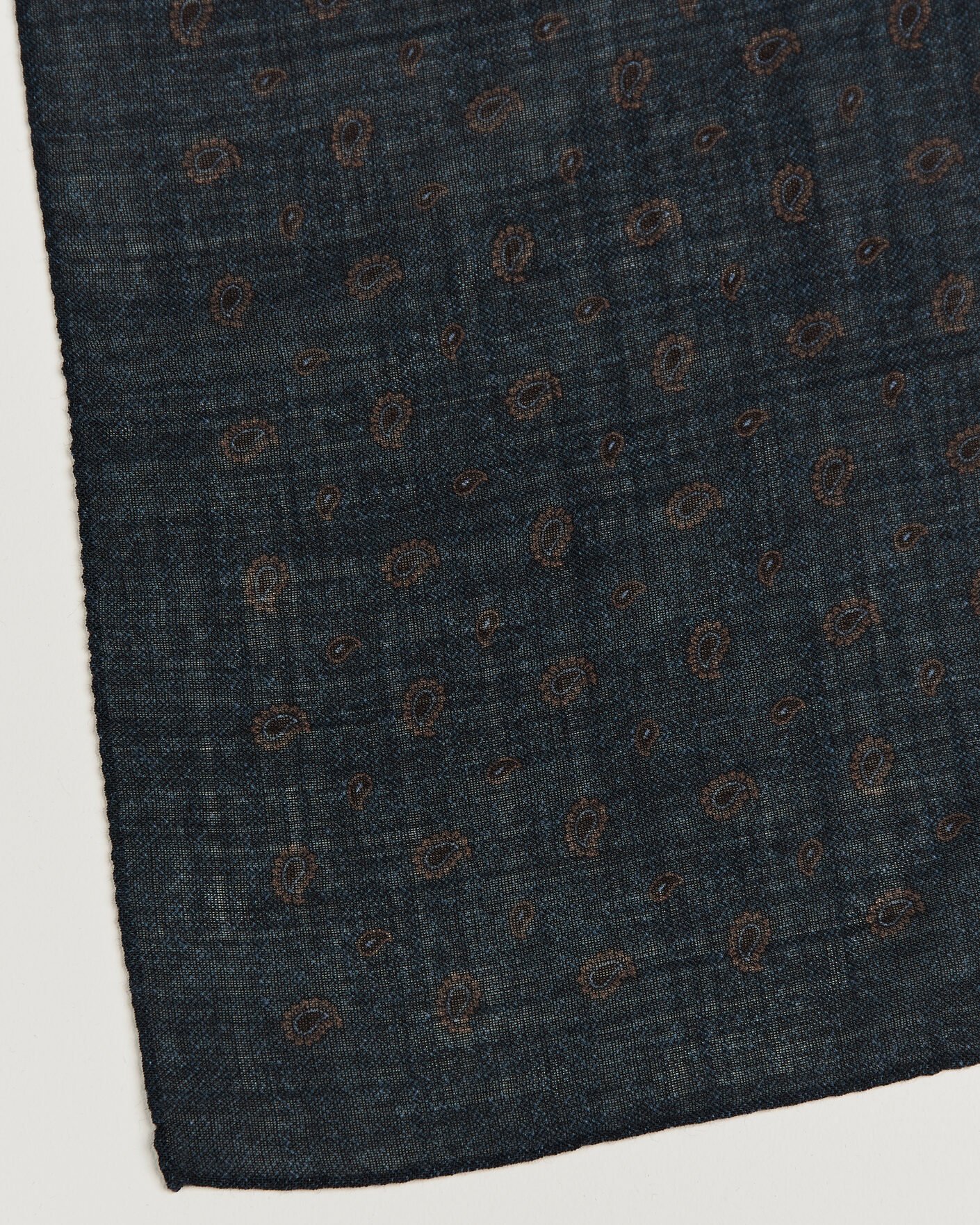 Herre | Scarves | Amanda Christensen | Wool Printed Paisley Bandana Navy