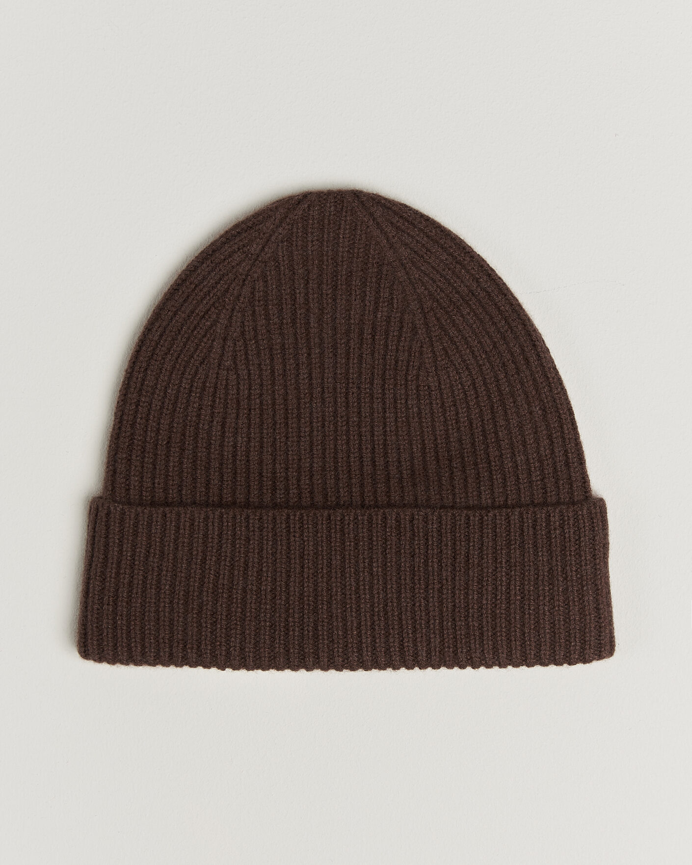 Herre | Luer | Amanda Christensen | Rib Knitted Merino Wool Cap Brown