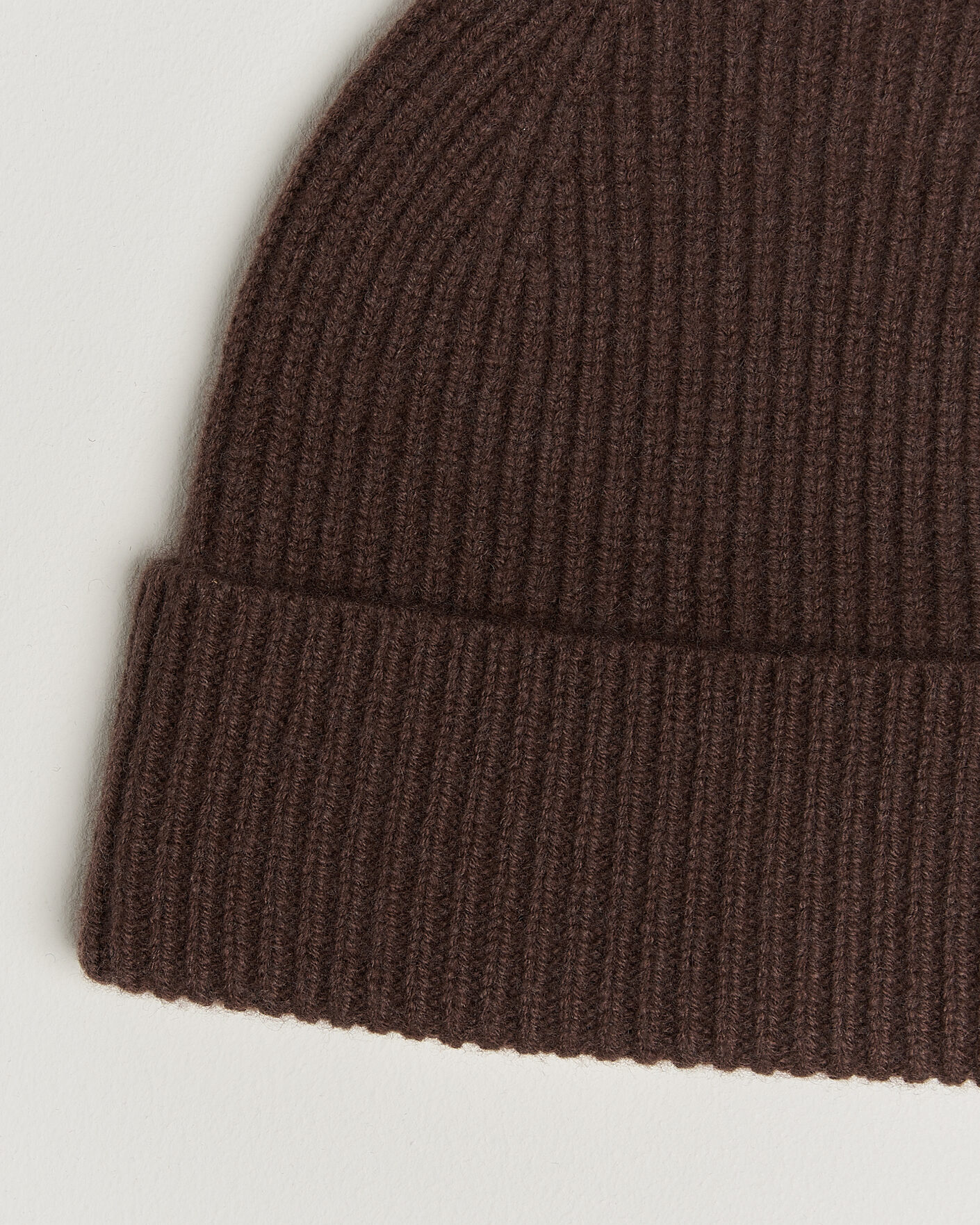 Herre | Luer | Amanda Christensen | Rib Knitted Merino Wool Cap Brown