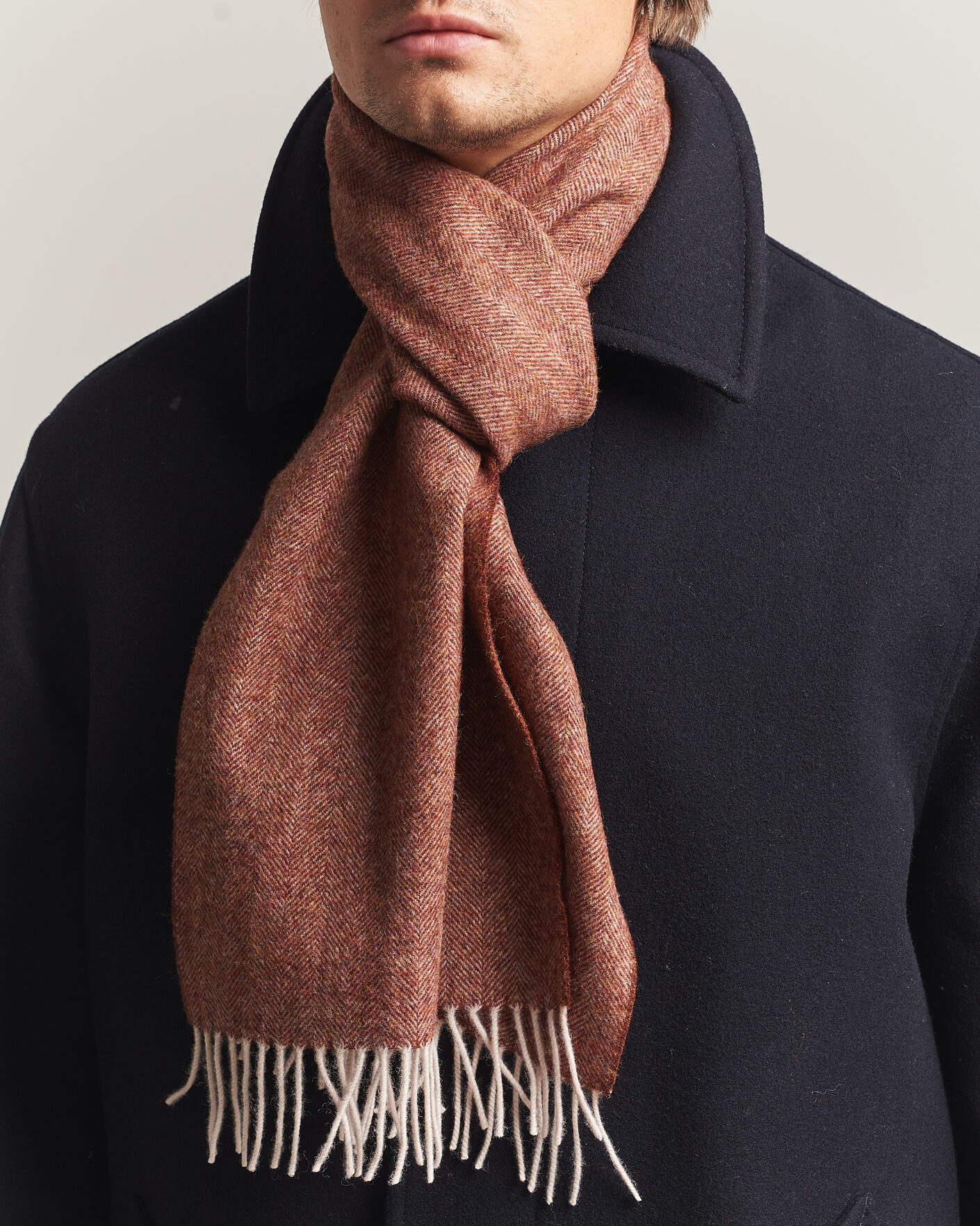 Herre | Skjerf | Amanda Christensen | Wool Herringbone Scarf Rust