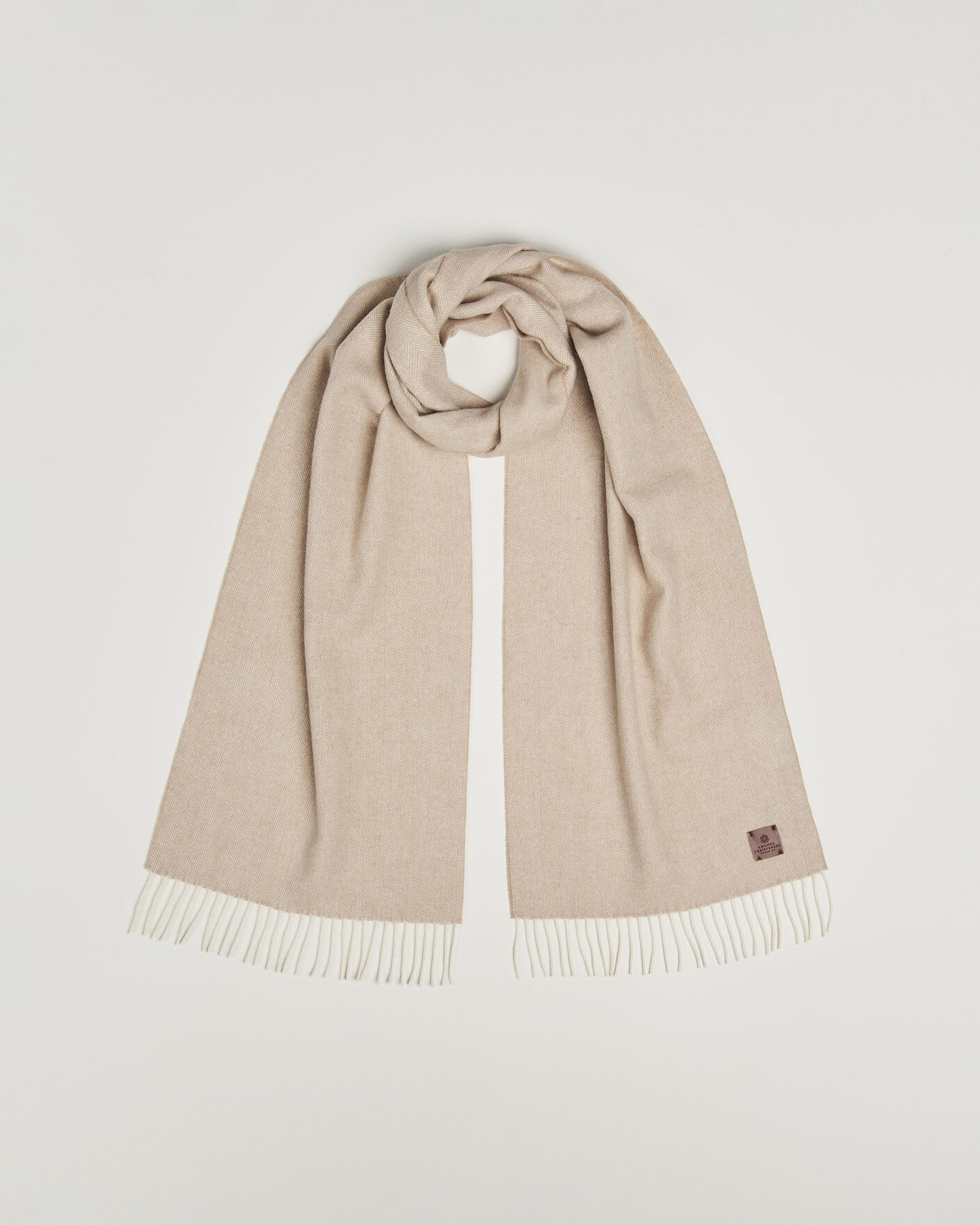 Herre | Skjerf | Amanda Christensen | Wool Herringbone Scarf Beige
