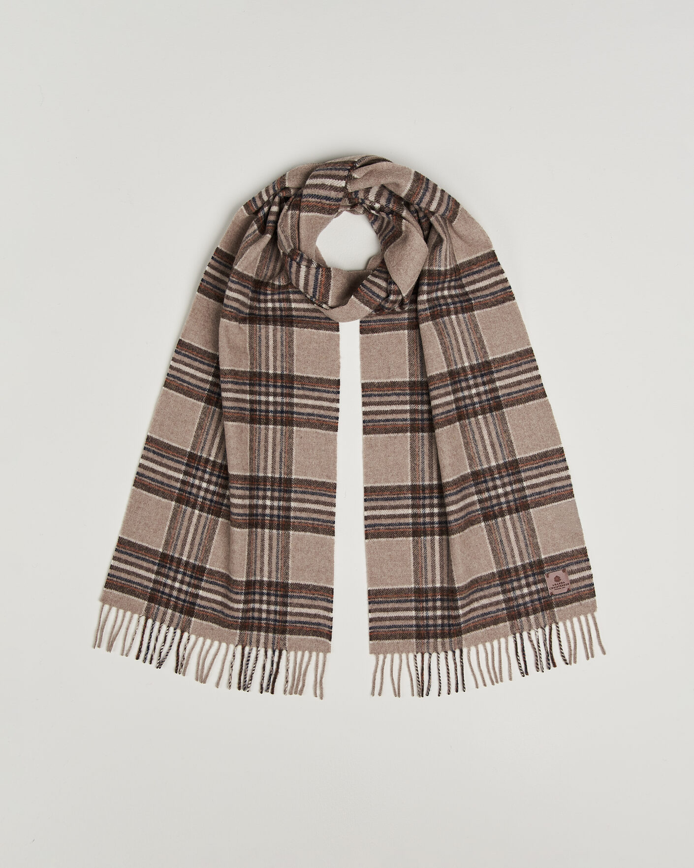 Herre | Skjerf | Amanda Christensen | Wool Check Scarf Beige
