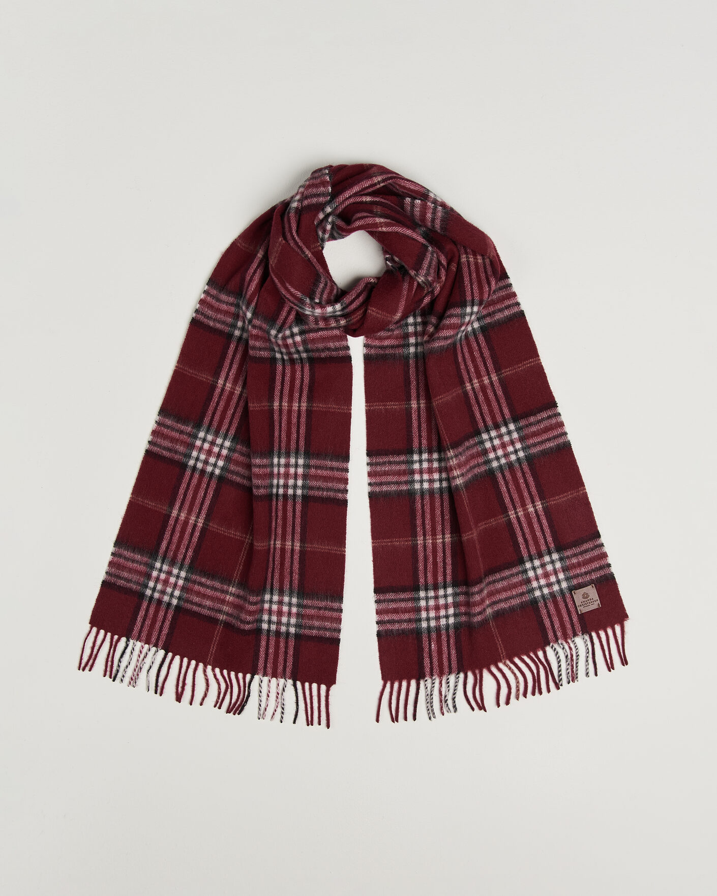 Herre | Skjerf | Amanda Christensen | Wool Check Scarf Bordeaux