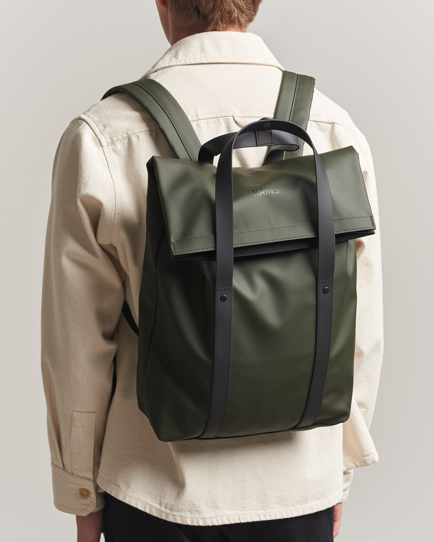 Herre | Vesker | RAINS | 2 Way Tote Backpack Black Green