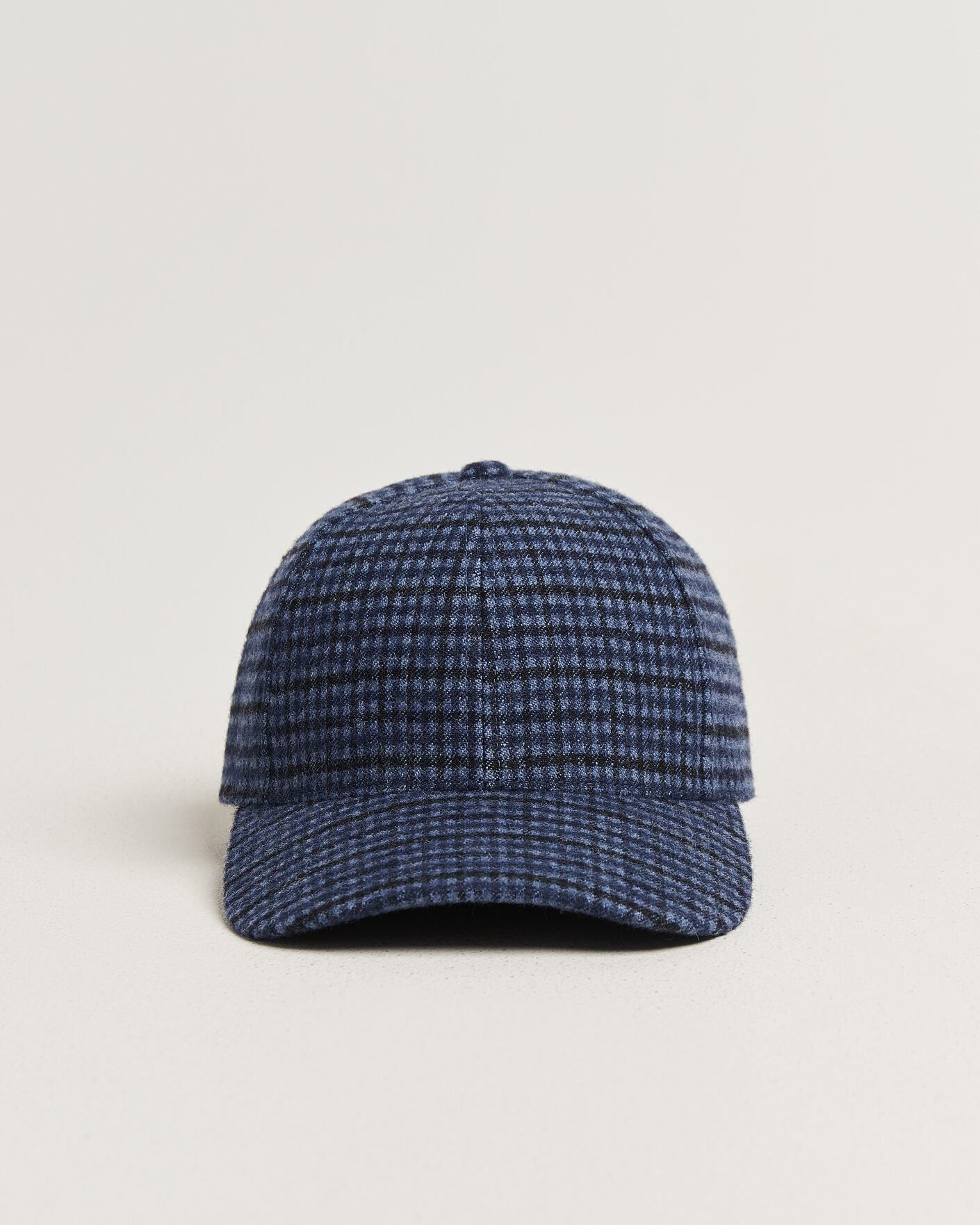 Herre | Hatter og capser | Varsity Headwear | Mohair Wool Checked Baseball Cap Navy