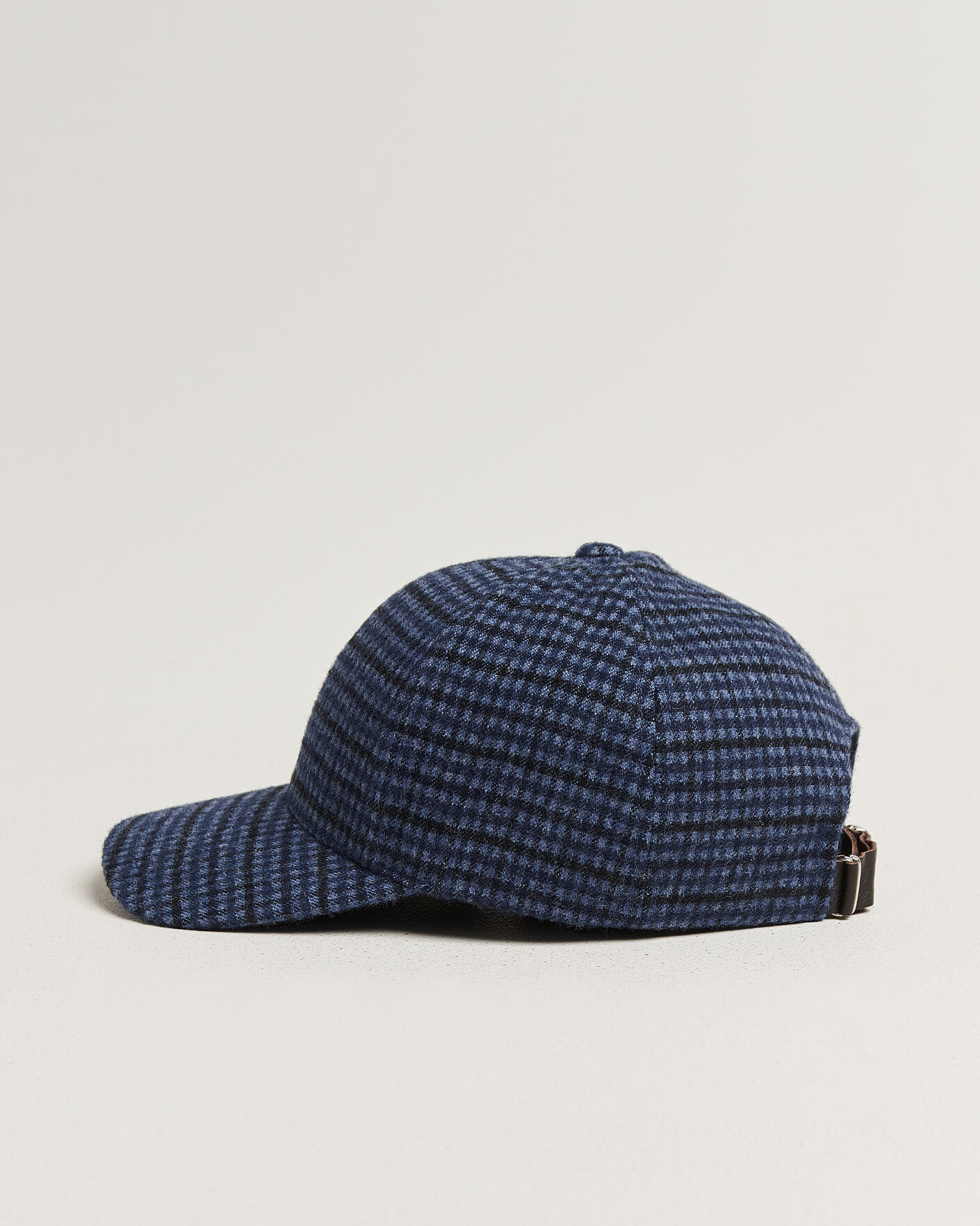Herre | Hatter og capser | Varsity Headwear | Mohair Wool Checked Baseball Cap Navy