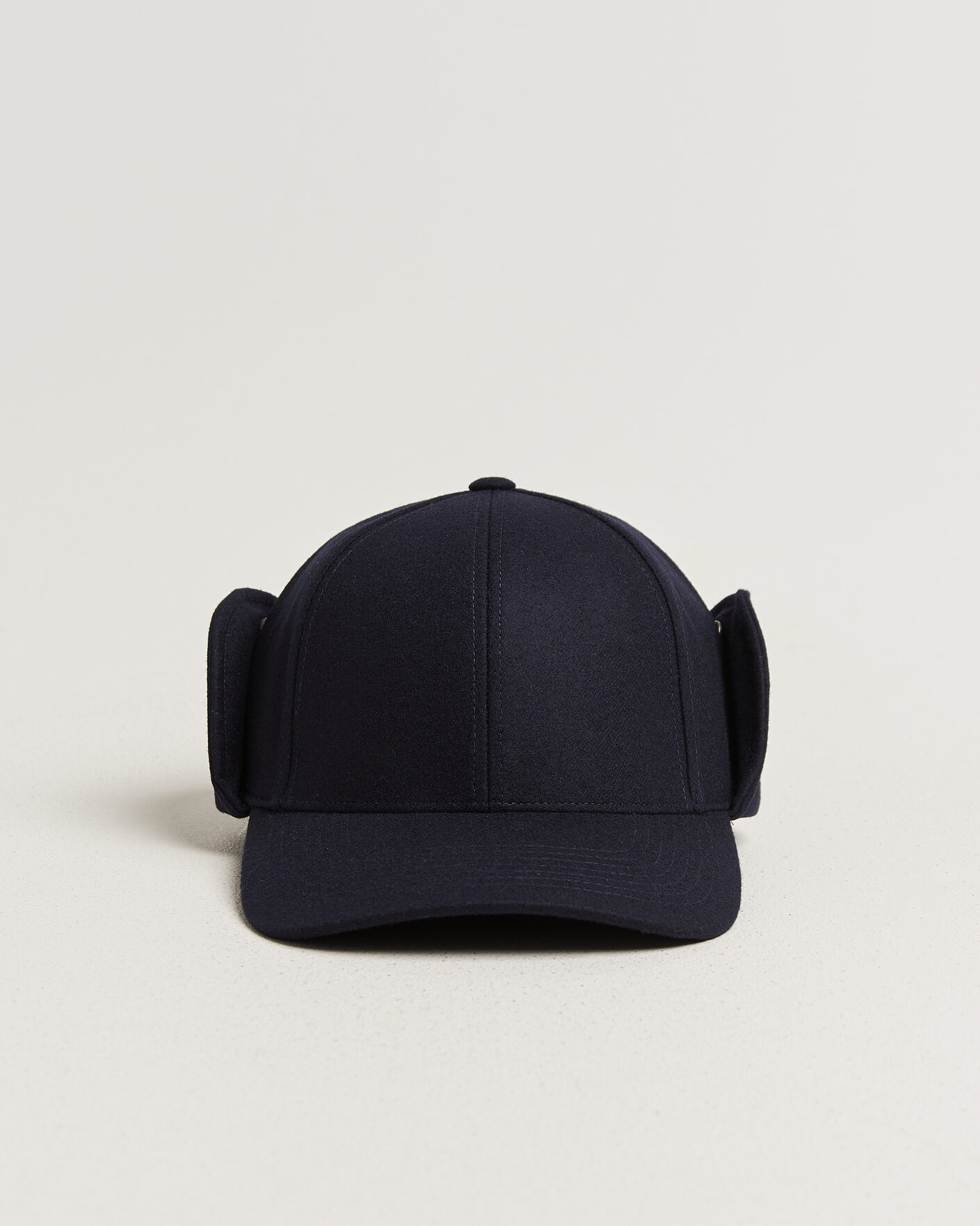 Herre | Hatter og capser | Varsity Headwear | Merino Wool Earflap Baseball Cap Dark Navy