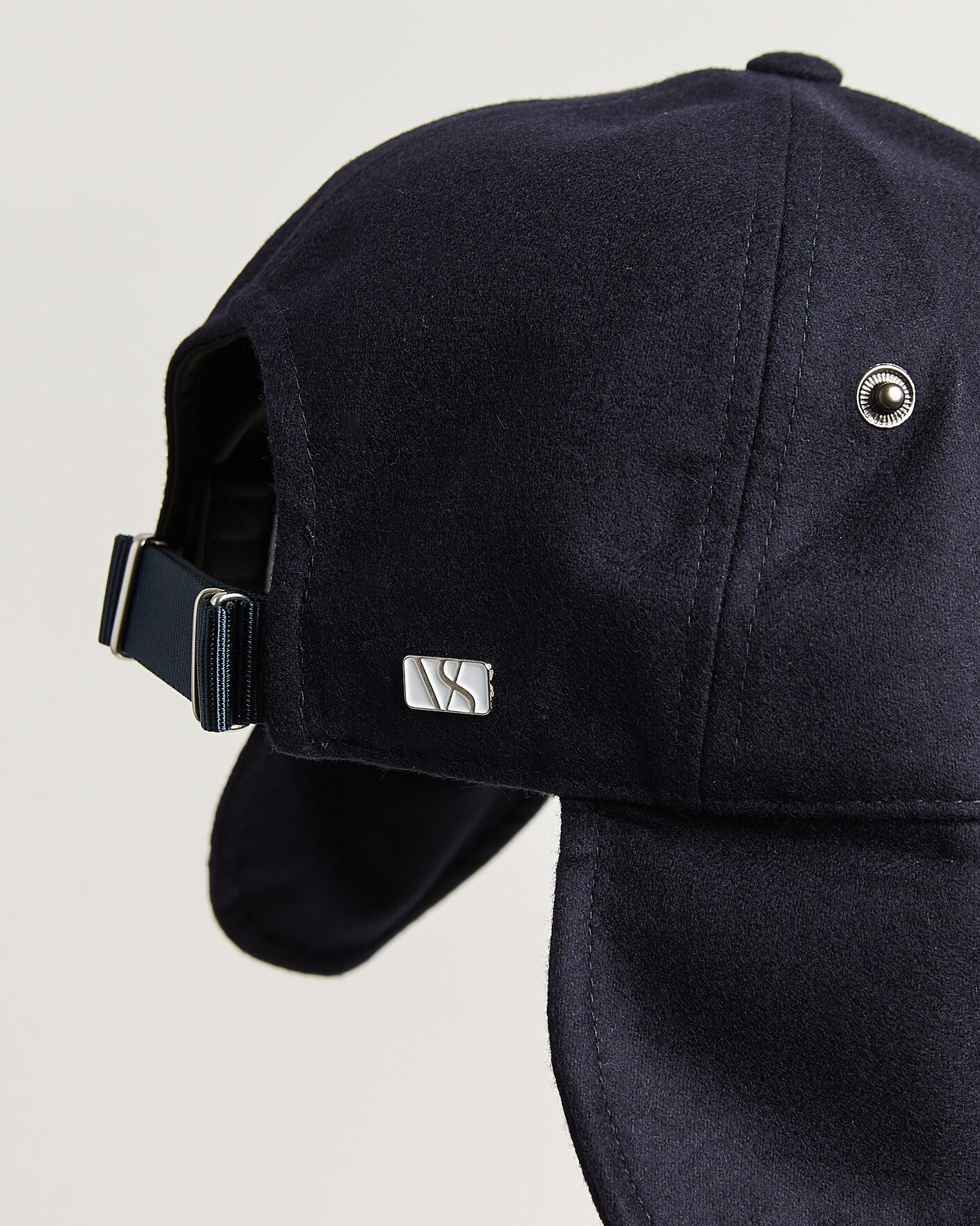 Herre | Hatter og capser | Varsity Headwear | Merino Wool Earflap Baseball Cap Dark Navy