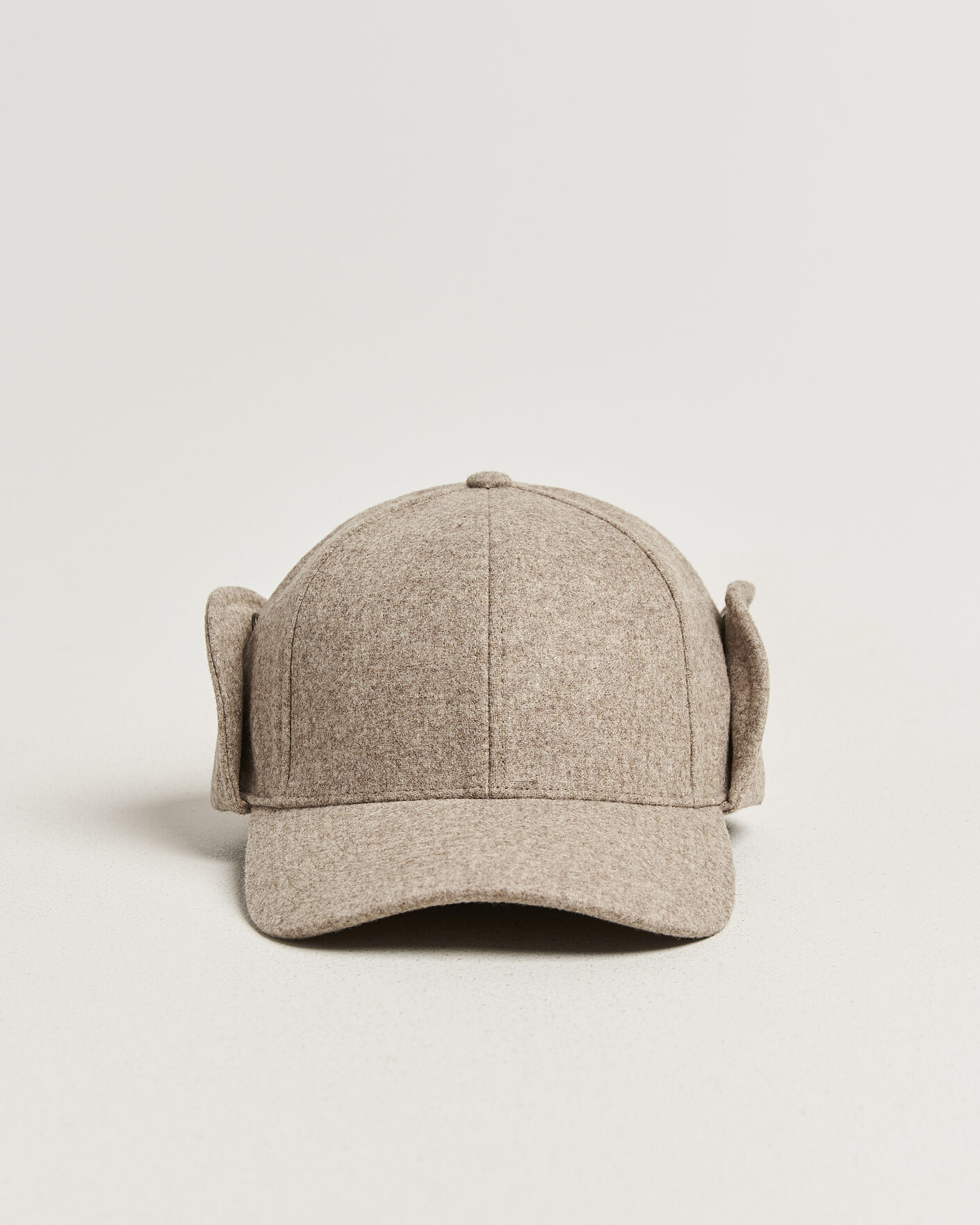 Herre | Hatter og capser | Varsity Headwear | Merino Wool Earflap Baseball Cap Umber Beige