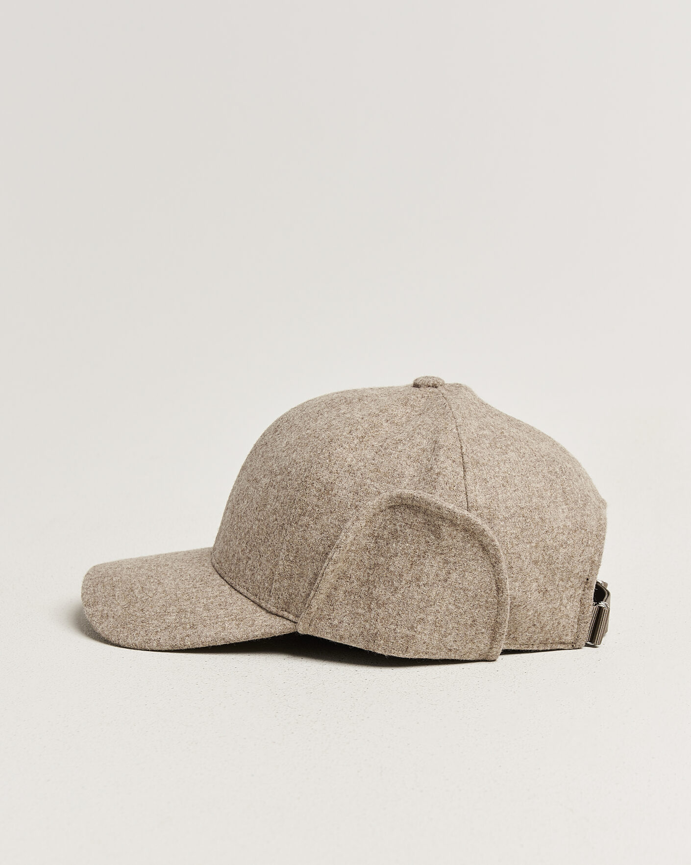 Herre | Hatter og capser | Varsity Headwear | Merino Wool Earflap Baseball Cap Umber Beige