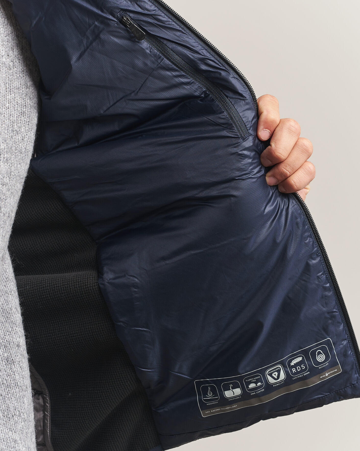 Herre | Jakker | Sail Racing | Spray Down Hooded Hybrid Jacket Dark Navy
