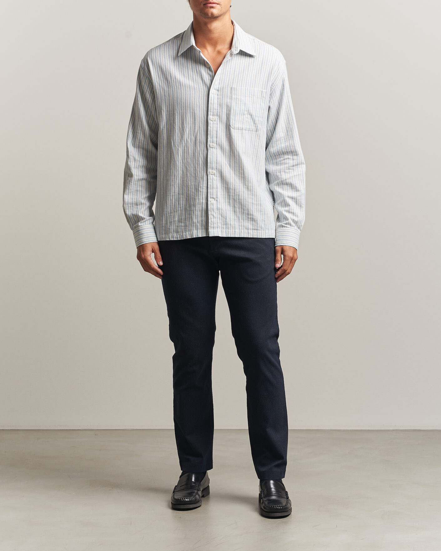 Herre | Bukser | NN07 | Theo Brushed Cotton Trousers Deep Navy
