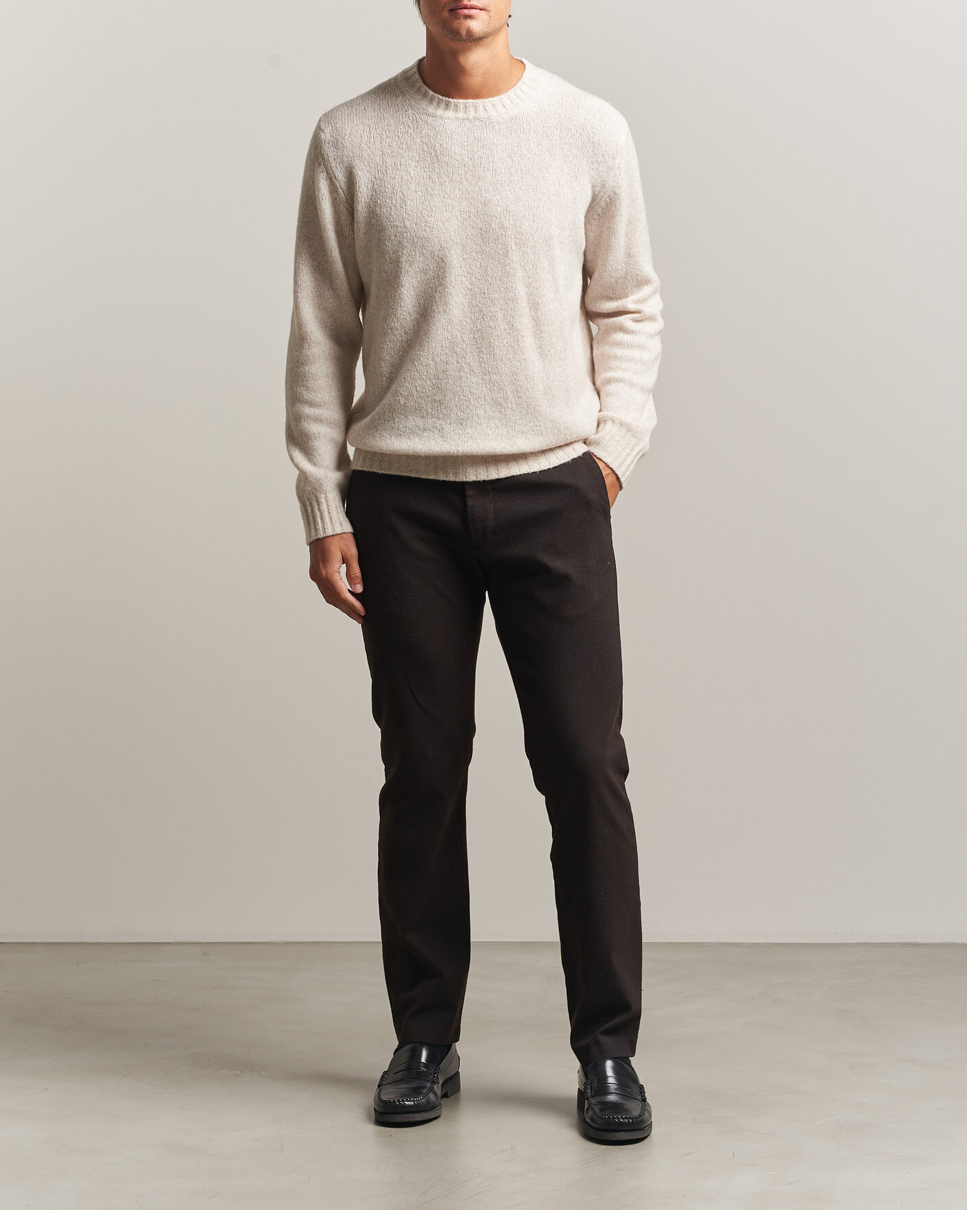Herre | Bukser | NN07 | Theo Brushed Cotton Trousers Deep Truffle