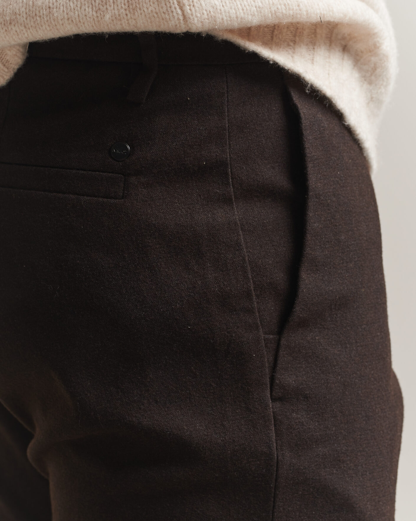 Herre | Bukser | NN07 | Theo Brushed Cotton Trousers Deep Truffle
