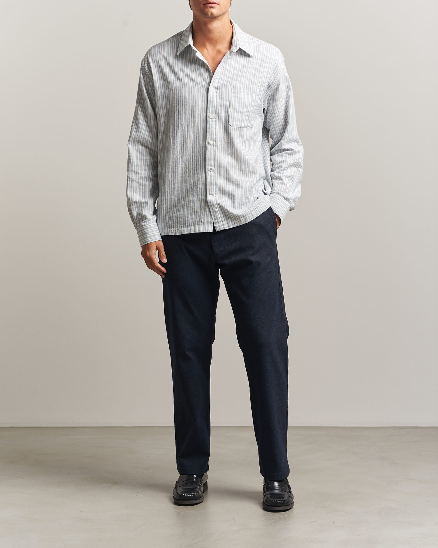 Herre | Bukser | NN07 | Aden Brushed Cotton Trousers Deep Navy