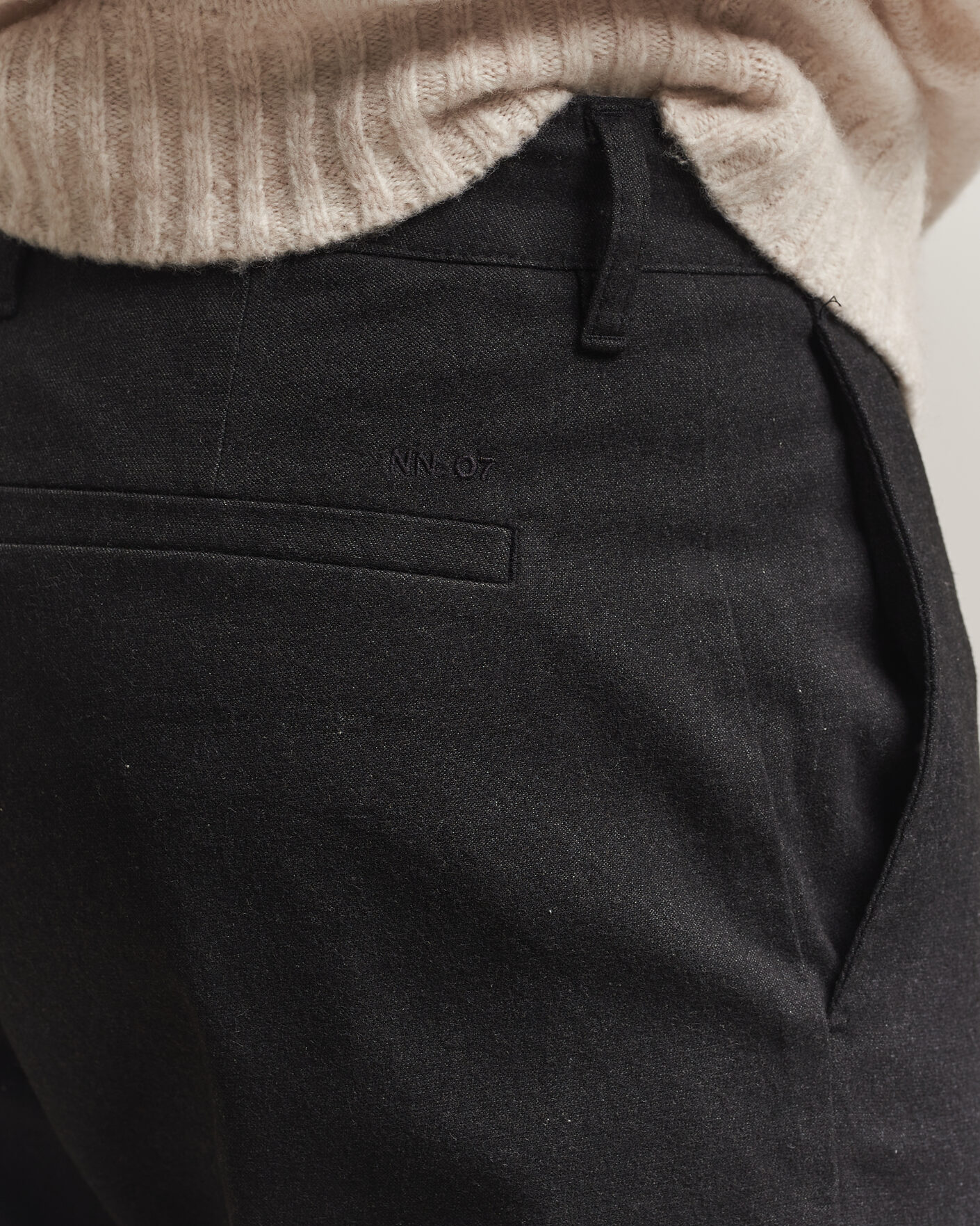 Herre | Bukser | NN07 | Aden Brushed Cotton Trousers Black Multi