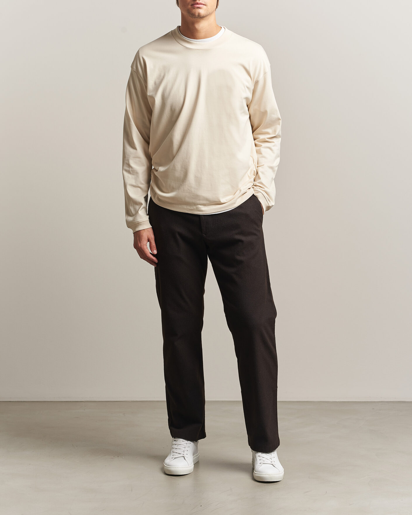 Herre | Bukser | NN07 | Aden Brushed Cotton Trousers Deep Truffle