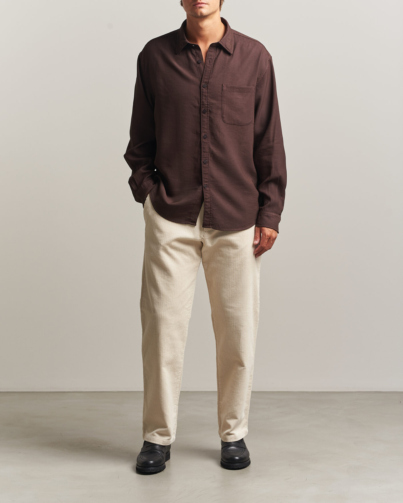 Herre | Bukser | NN07 | Aden Regular Fit Corduroy Chinos Ivory