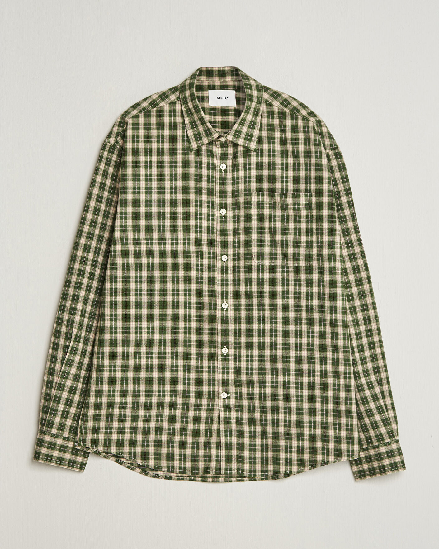 Herre | Skjorter | NN07 | Deon Flannel Shirt Eden Green Check