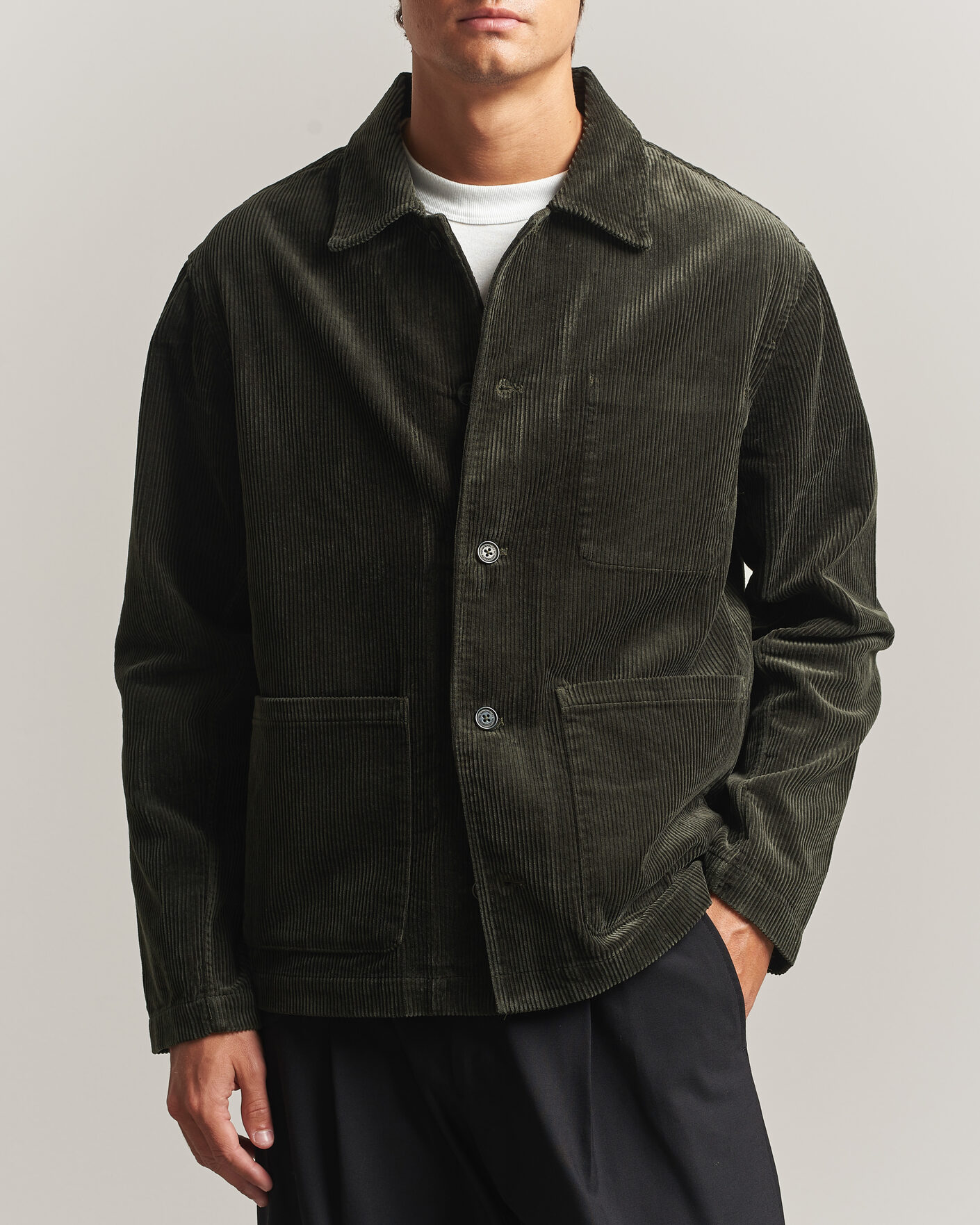 Herre | Skjorter | NN07 | Morgan Corduroy Overshirt Dark Army