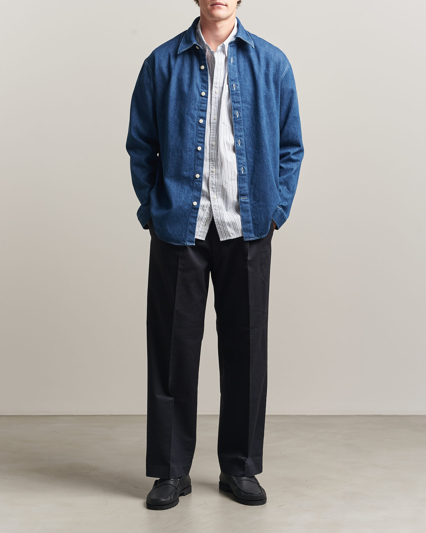 Herre | Skjorter | NN07 | Casper Denim Overshirt Medium Indigo