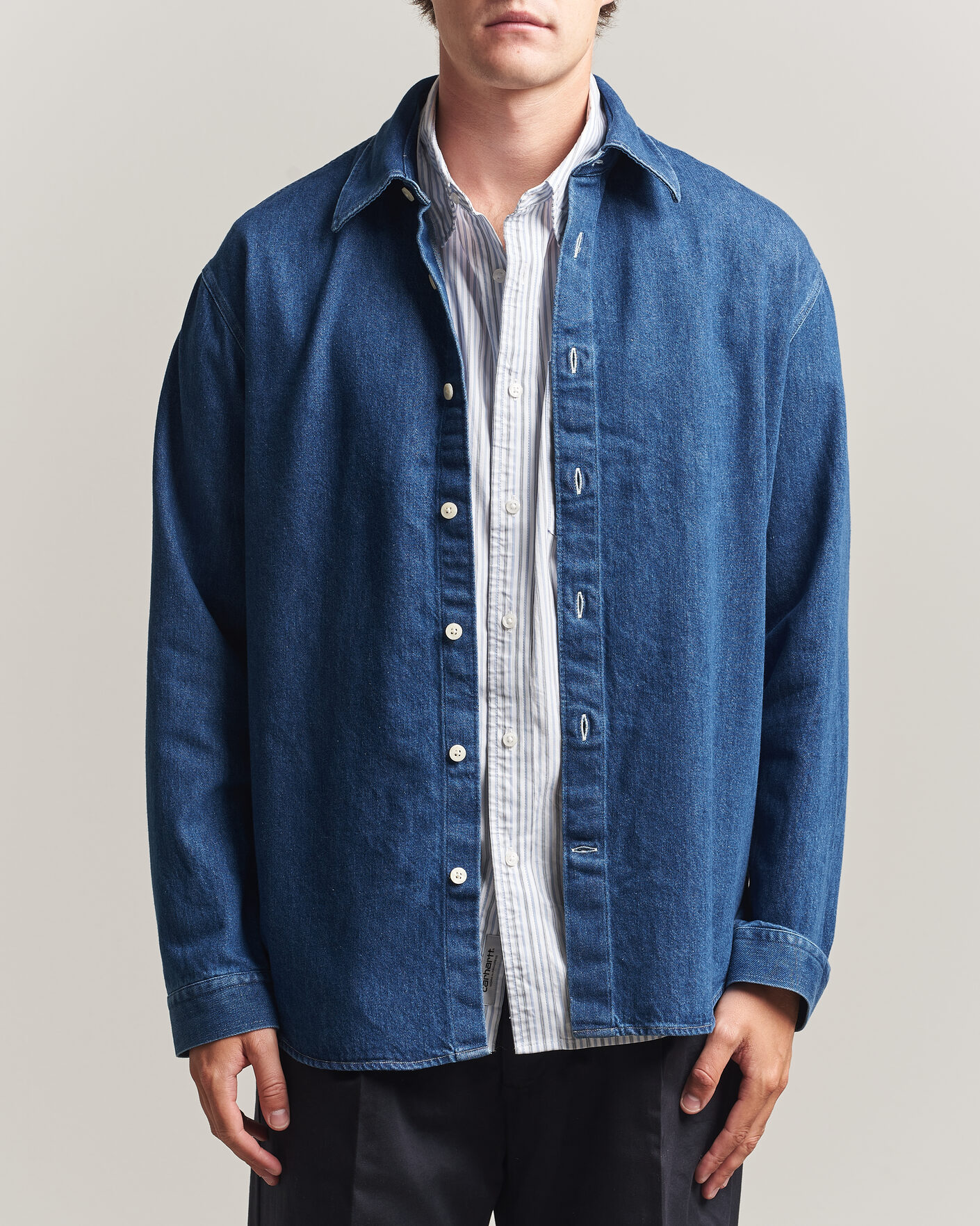 Herre | Skjorter | NN07 | Casper Denim Overshirt Medium Indigo